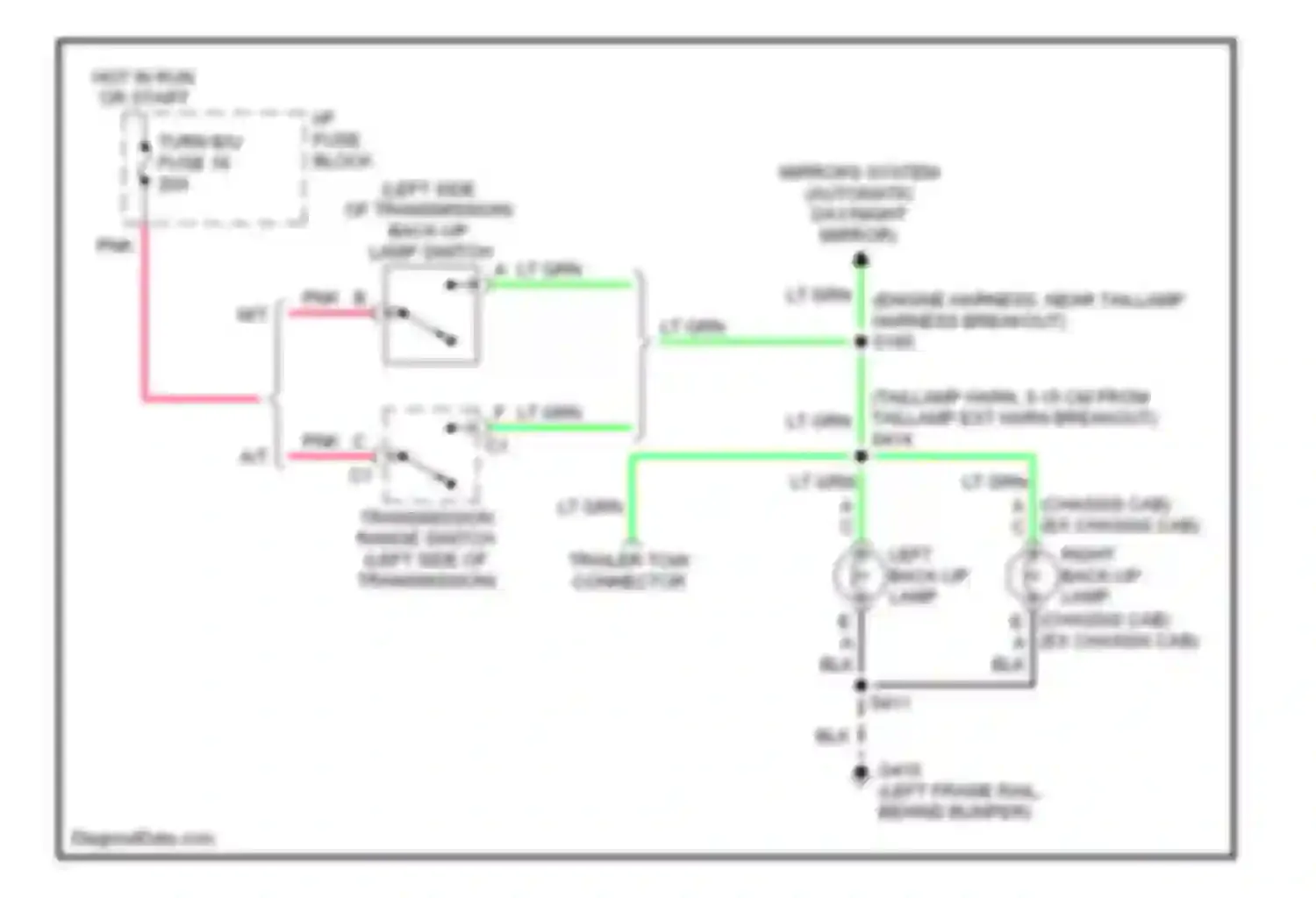 Wiring diagram right back-up lamp for GMC Suburban C1500  (1985-1999) (1 of 1)