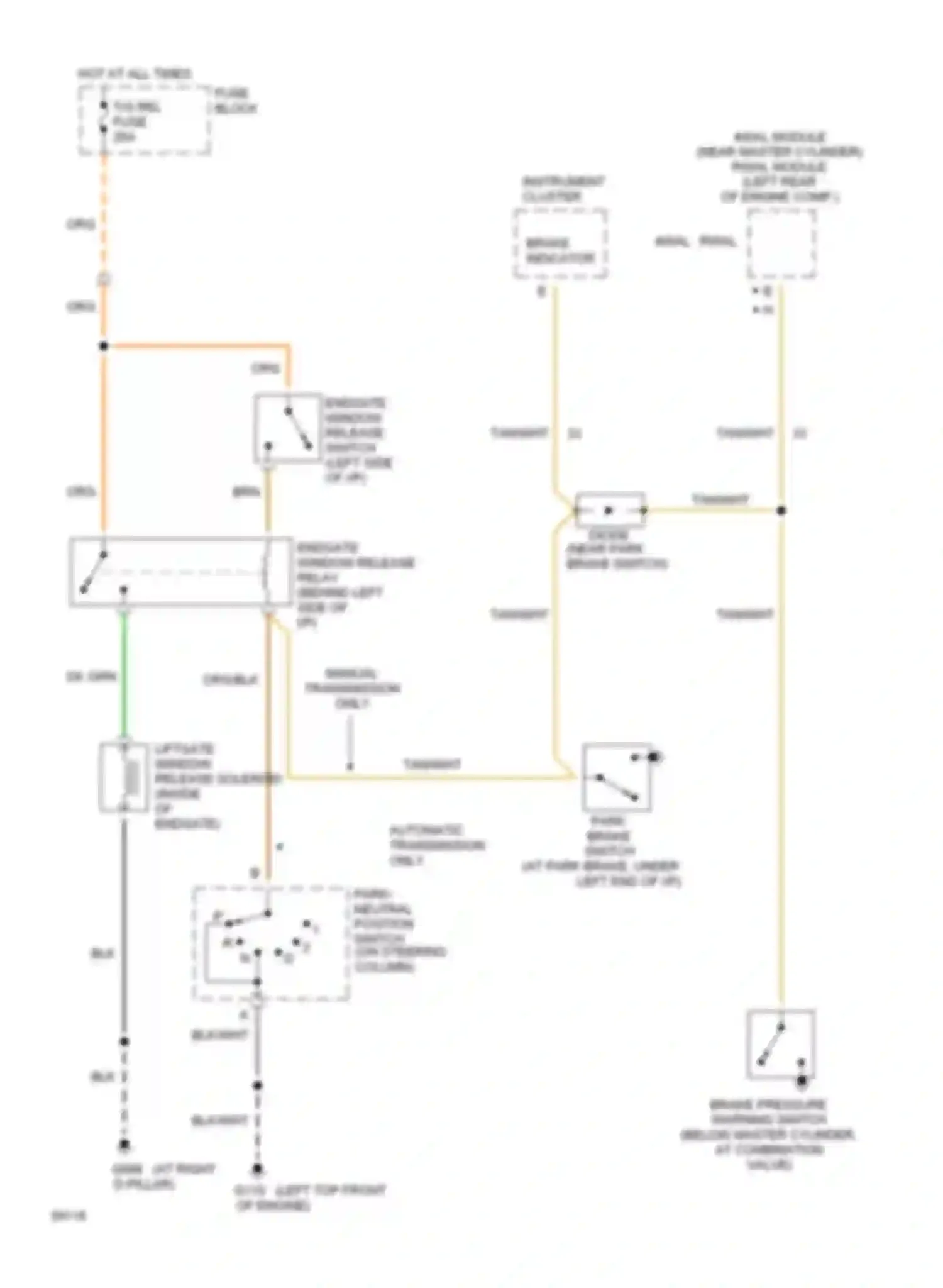 Suburban C2500 GMC  (1985-1999): Tailgate release circuit