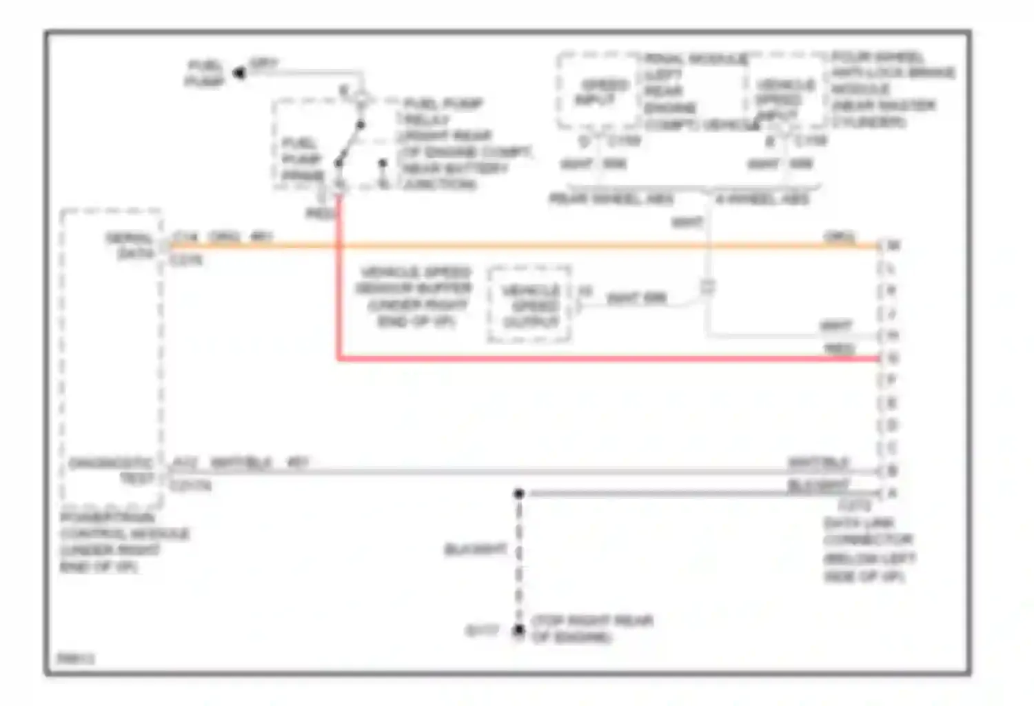 Wiring diagram vehicle speed output for GMC Suburban K2500  (1985-1999) (1 of 1)