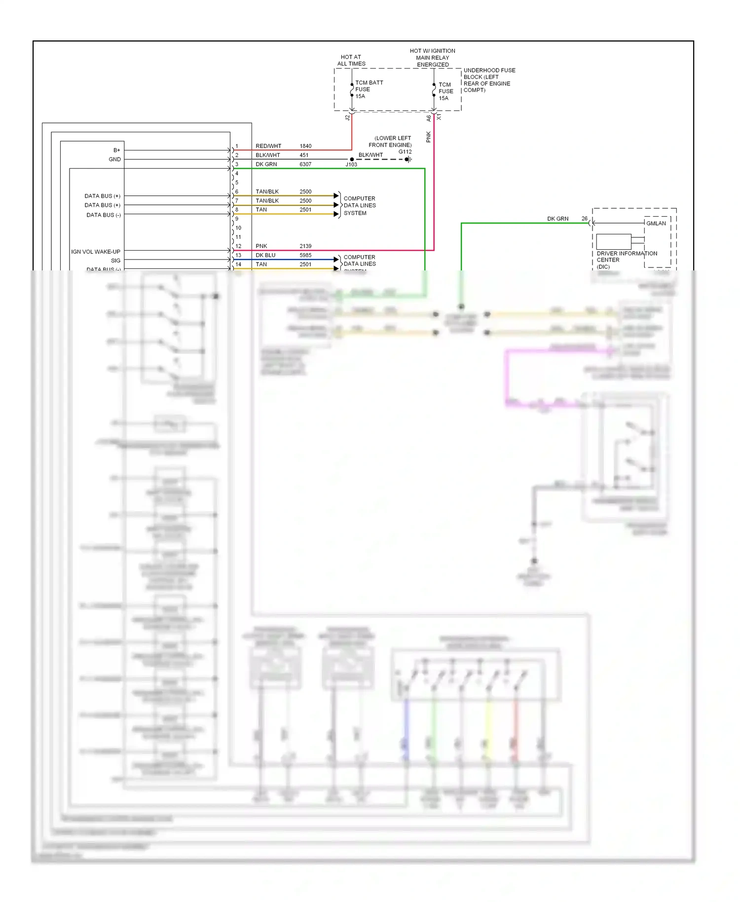 GMC Terrain I (2009-2015) (lower left front engine) wiring diagram  (1 of 2)