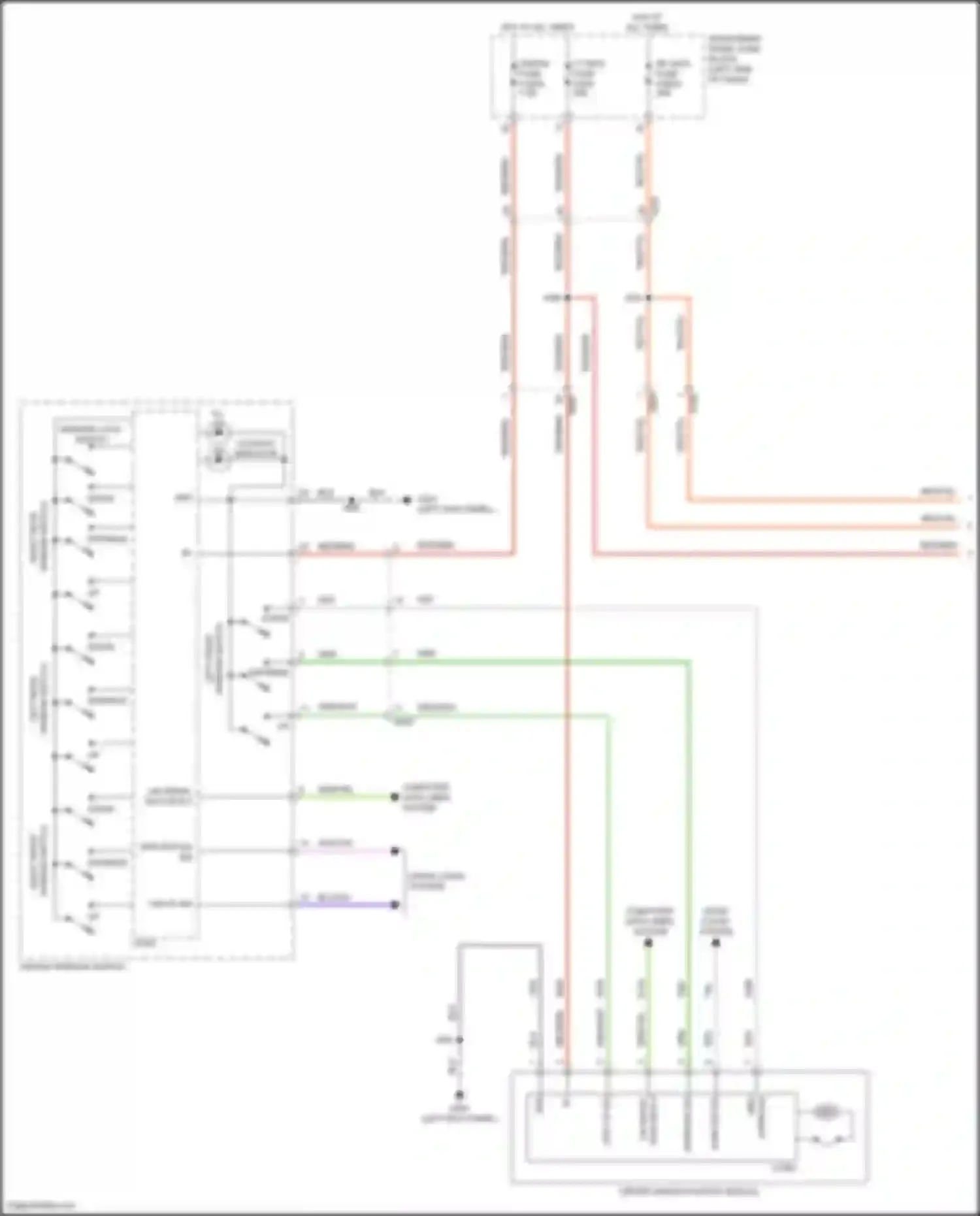 Terrain GMC II facelift (2021-2024): Power windows circuit (1 of 2)
