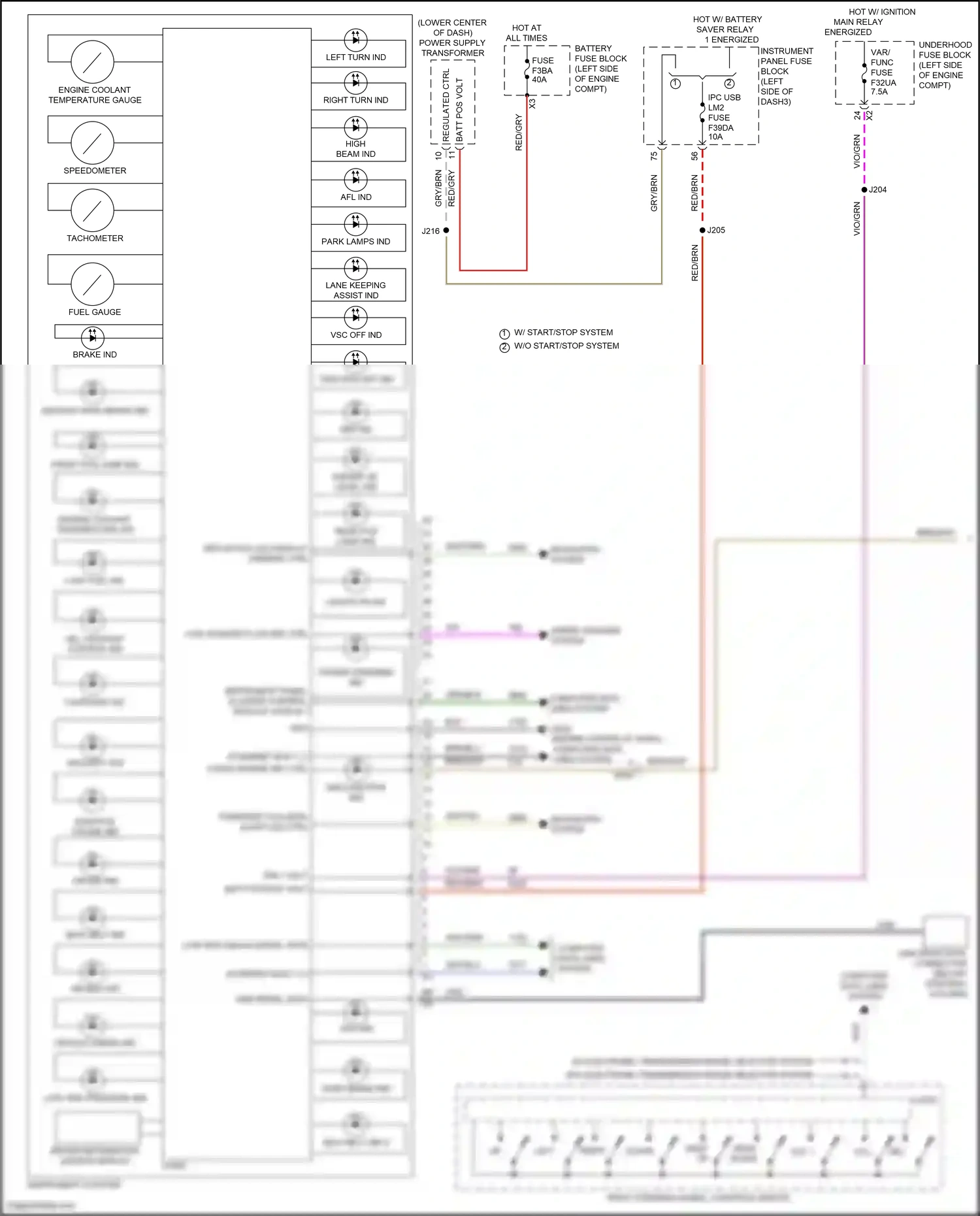 GMC Terrain II facelift (2021-2024) "check engine" ind ctrl wiring diagram  (1 of 3)