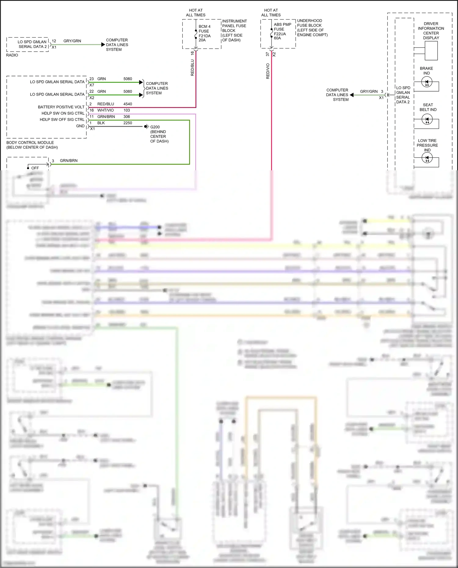 GMC Terrain II facelift (2021-2024) computer data lines system wiring diagram  (60 of 109)
