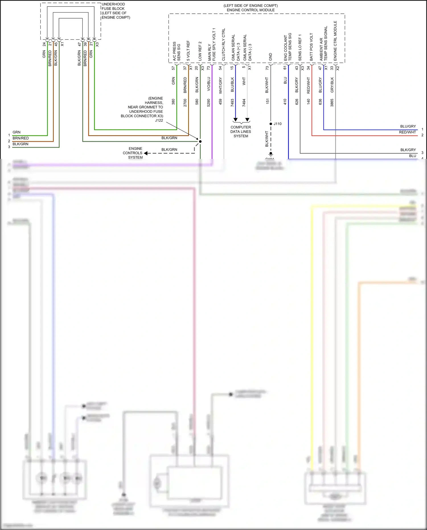 GMC Terrain II facelift (2021-2024) engine controls system wiring diagram  (2 of 8)