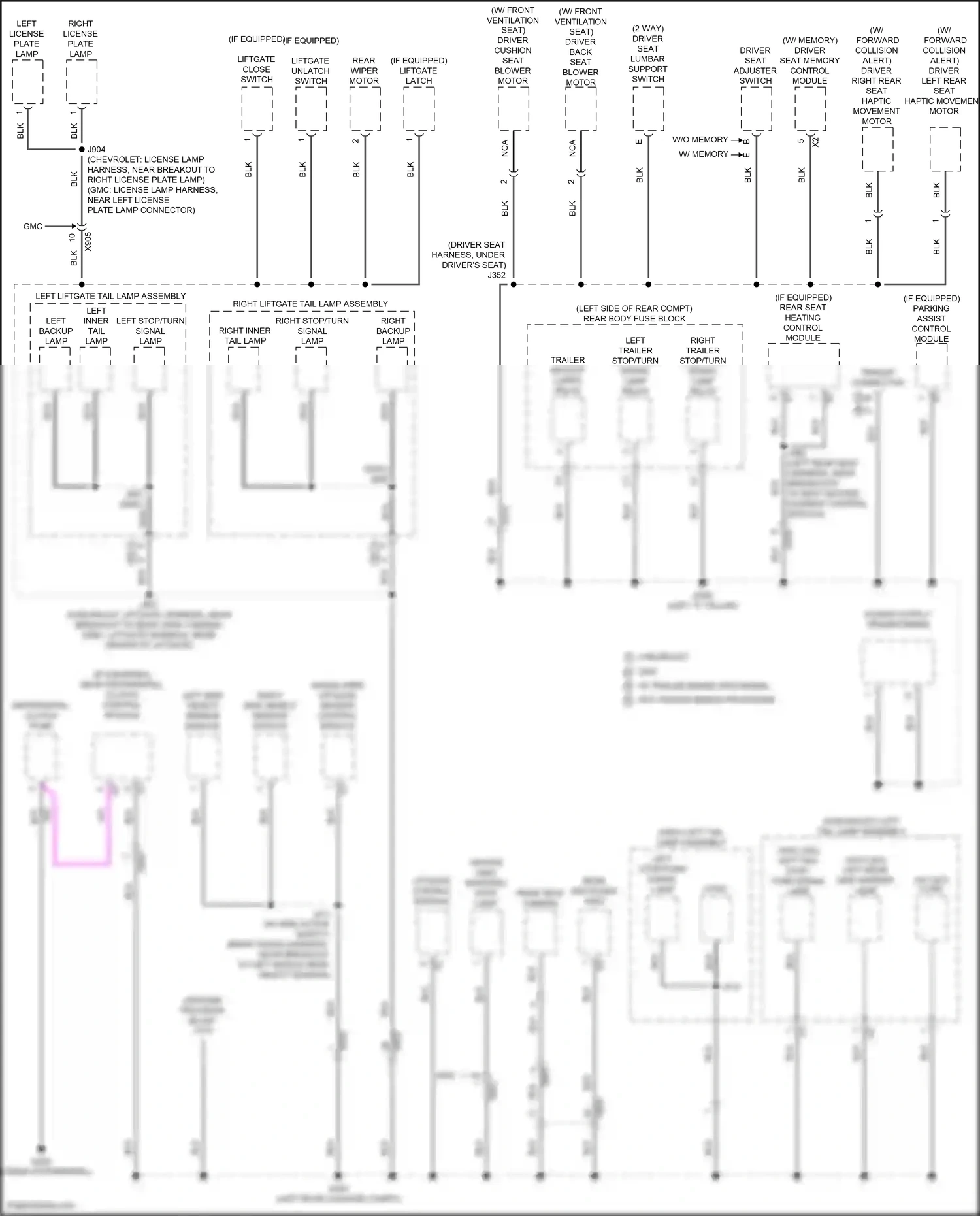 GMC Terrain II facelift (2021-2024) left side object sensor module wiring diagram  (3 of 4)