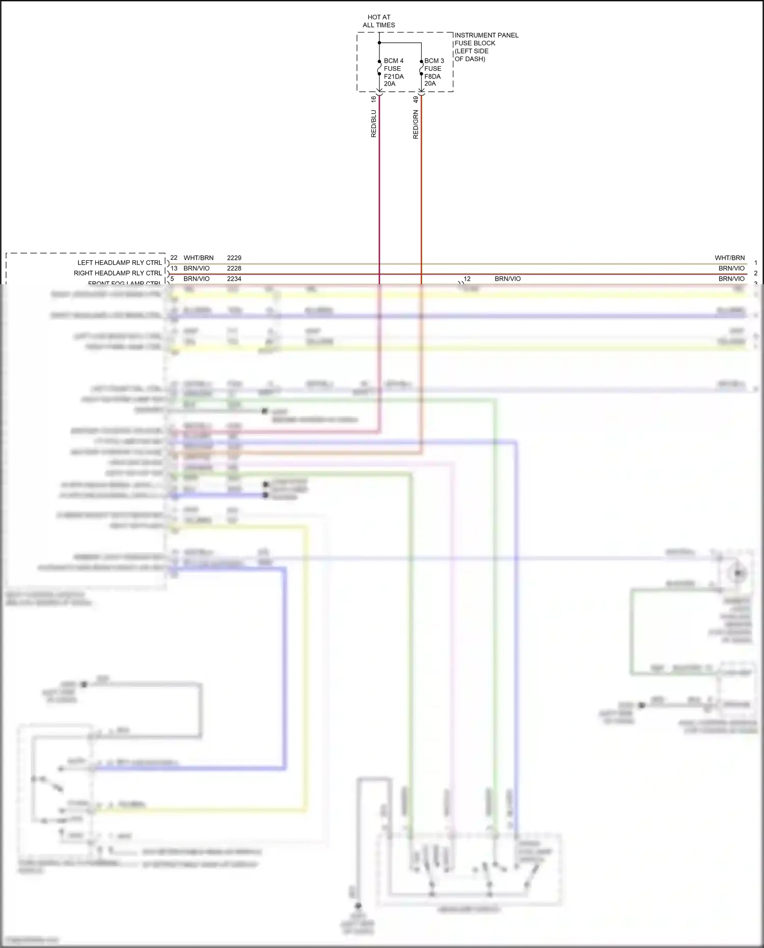 GMC Terrain II facelift (2021-2024) turn signal/ multi-function switch wiring diagram  (3 of 3)