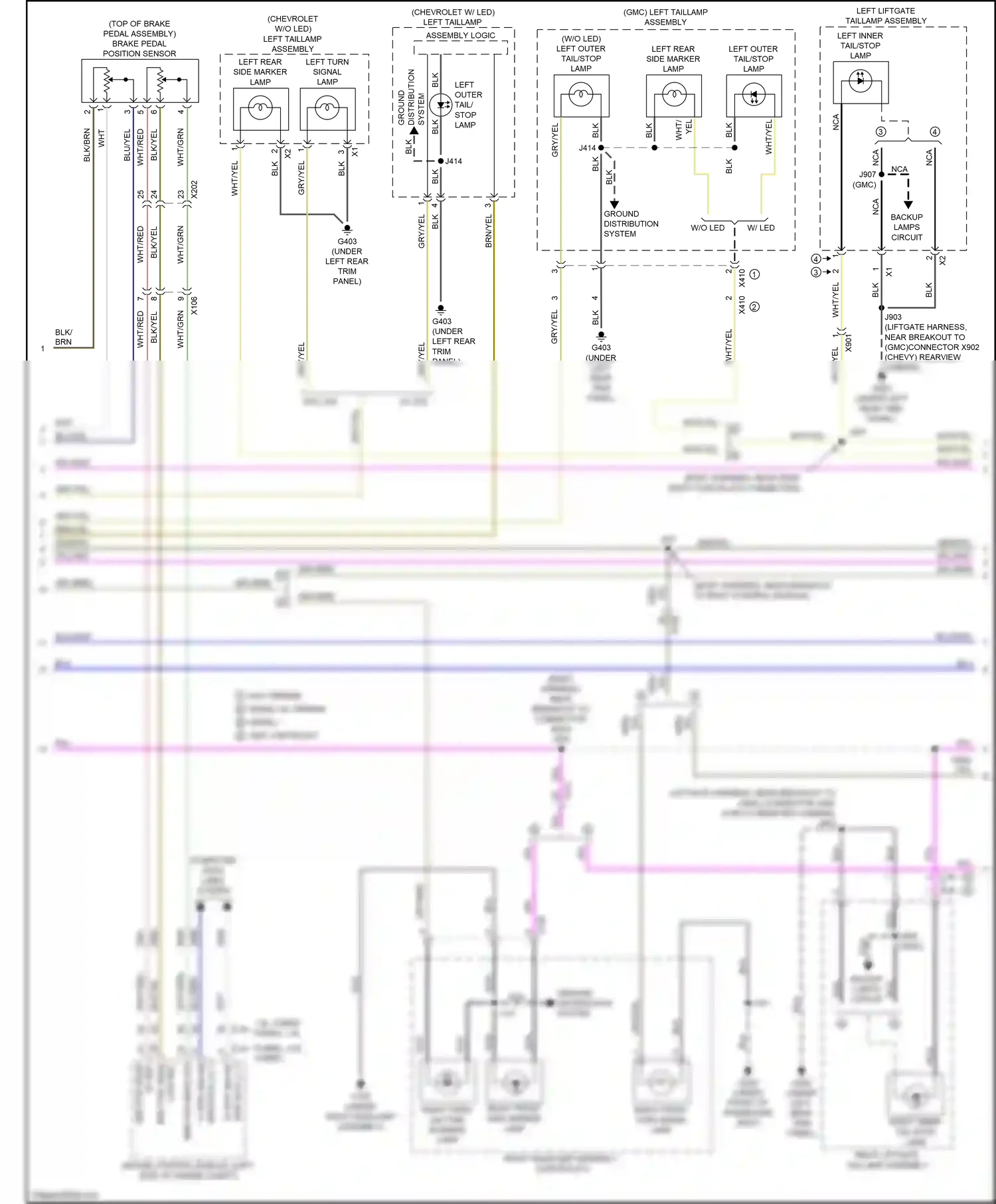 GMC Terrain II (2017-2021) distribution wiring diagram  (1 of 2)