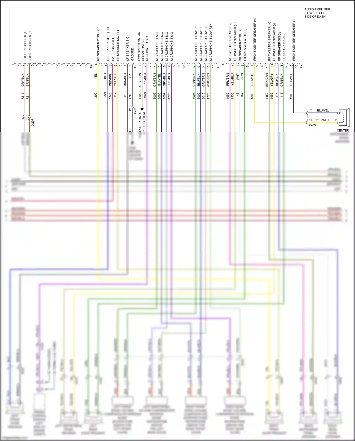 GMC Terrain II (2017-2021) lf speaker (-) ctrl 1 wiring diagram  (3 of 7)