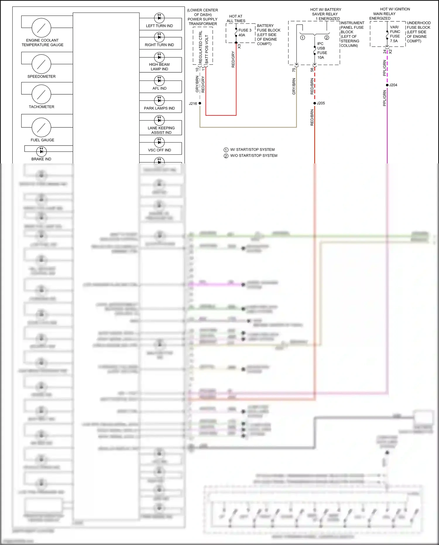 GMC Terrain II (2017-2021) speedometer wiring diagram  (1 of 1)
