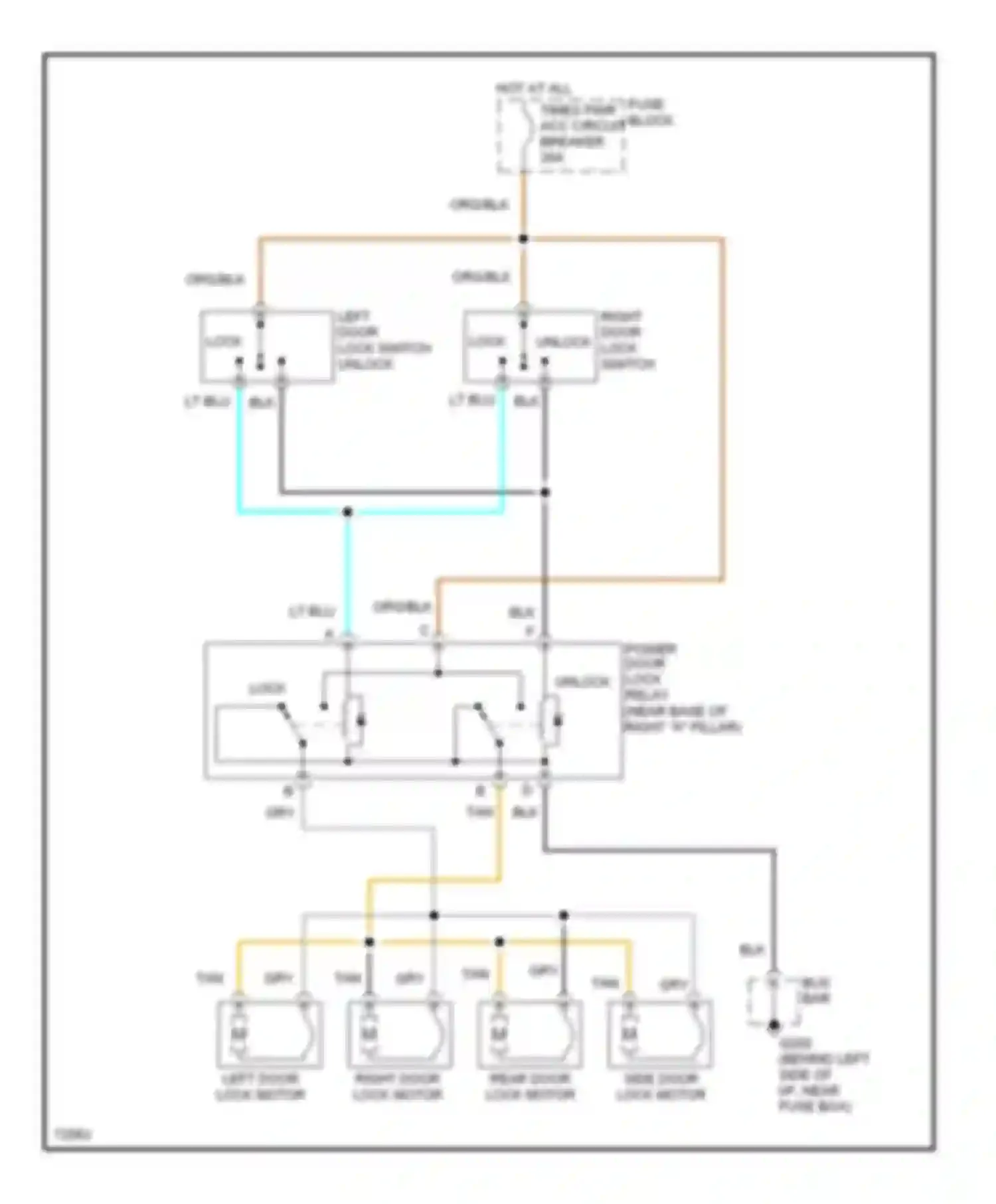 Vandura G1500 GMC  (1985-1995): Door lock circuit, without swing out side door