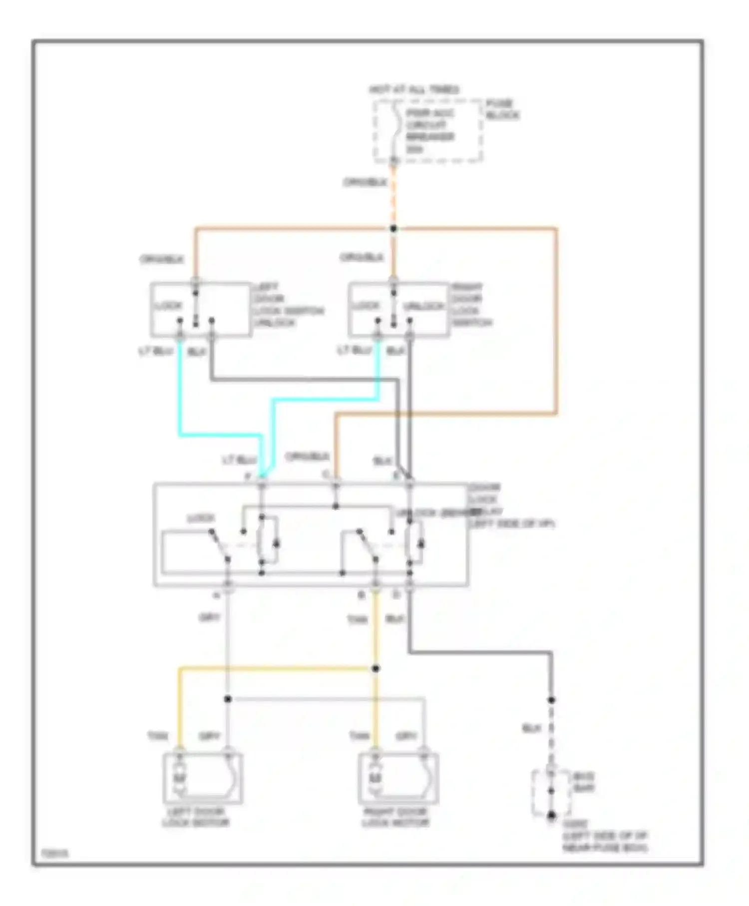 Vandura G1500 GMC  (1985-1995): Power door lock circuit