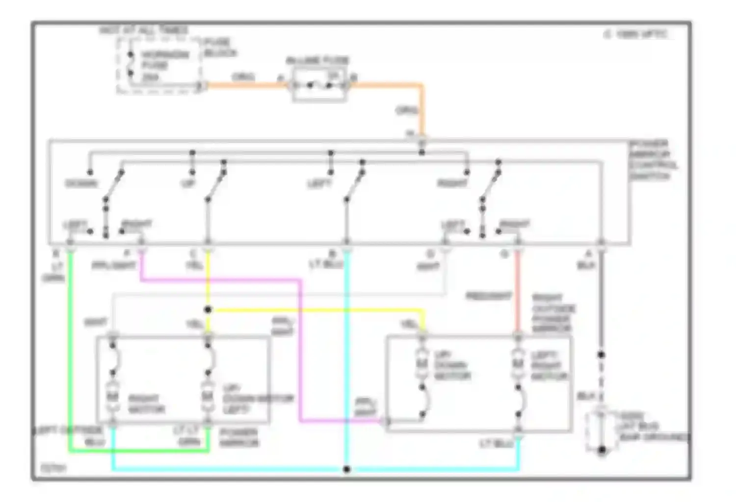 Wiring diagram lt lt left outside power mirror for GMC Vandura G1500  (1985-1995) (1 of 1)