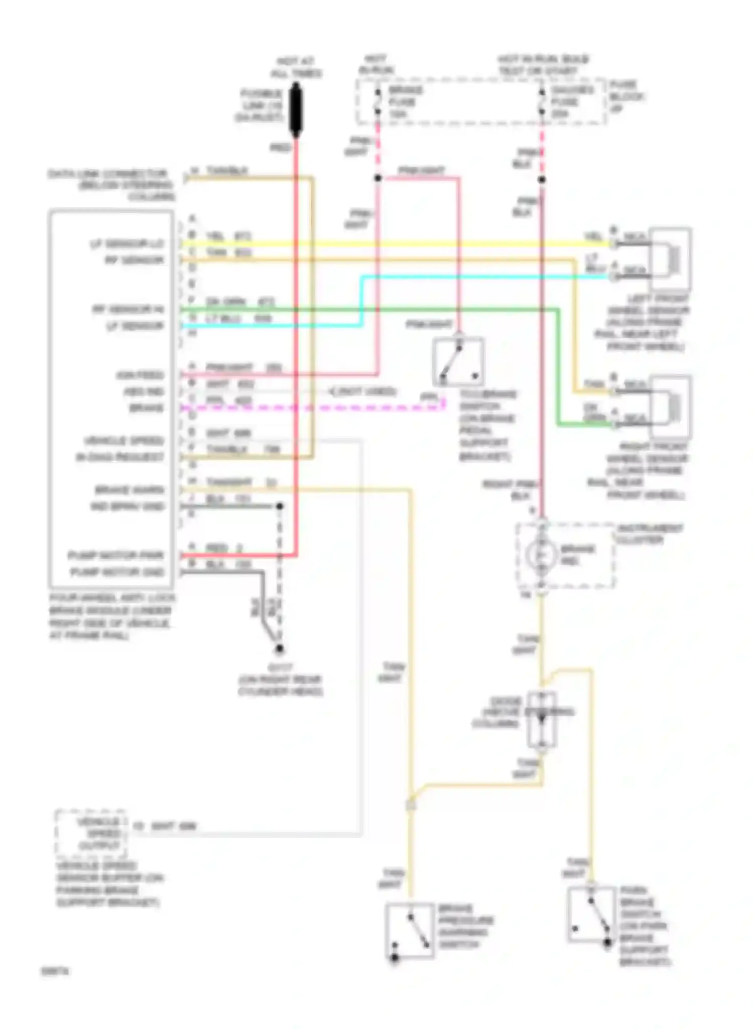 Vandura G3500 GMC  (1985-1996): All-wheel abs circuit, without drl
