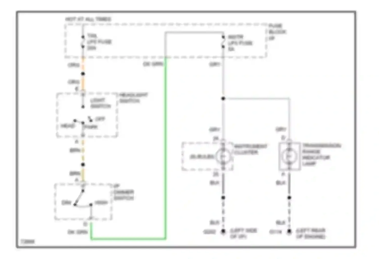 Vandura G3500 GMC  (1985-1996): Interior light circuit, motor home chassis