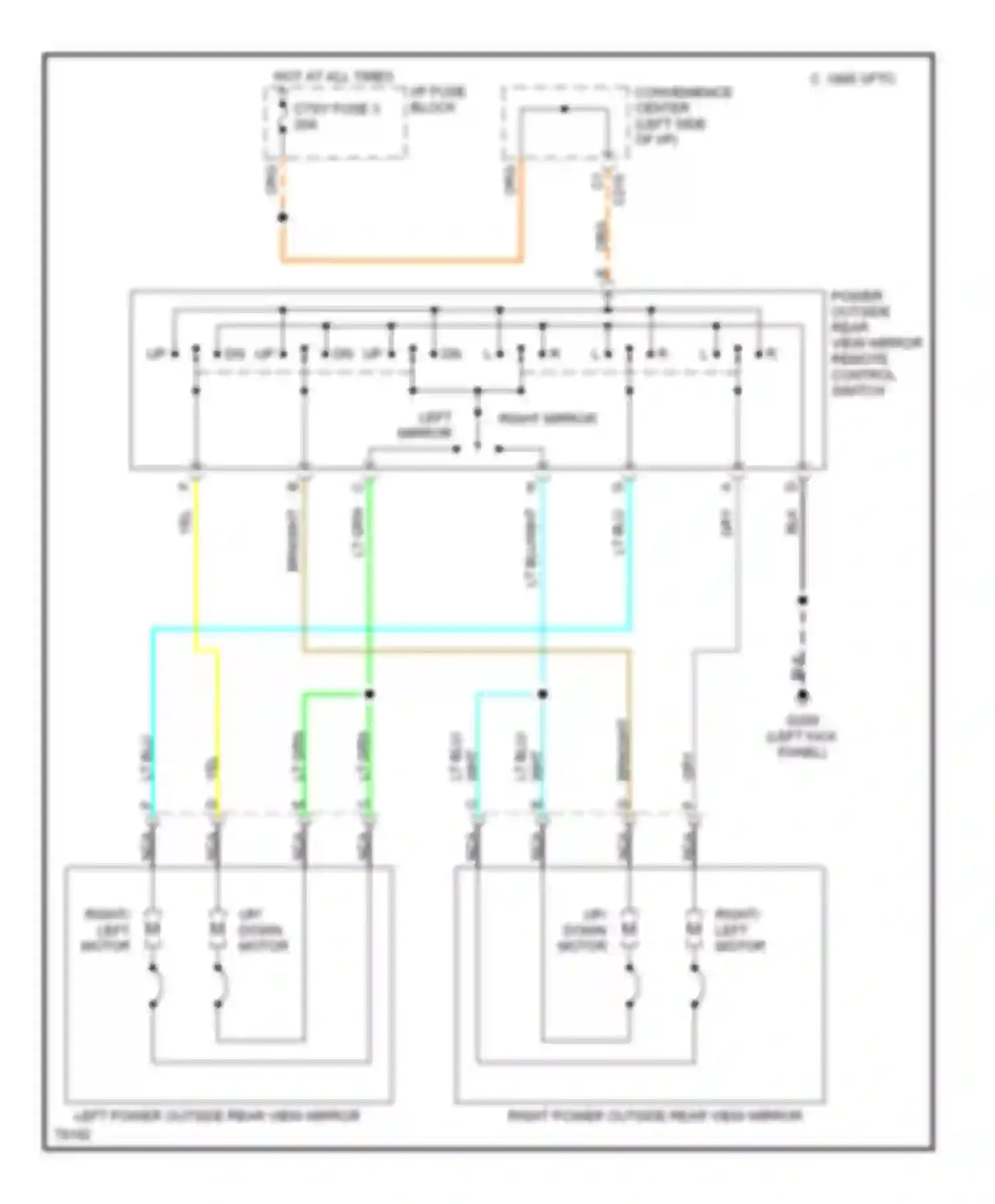 Vandura G3500 GMC  (1985-1996): Power mirror circuit