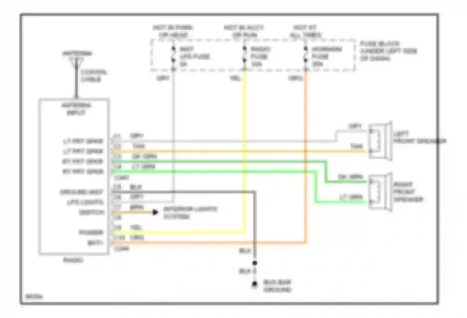 Vandura G3500 GMC  (1985-1996): 2-speaker system circuit