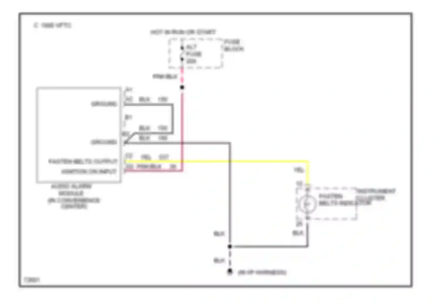 Wiring diagram fasten belts output ignition on input for GMC Vandura G3500  (1985-1996) (1 of 2)