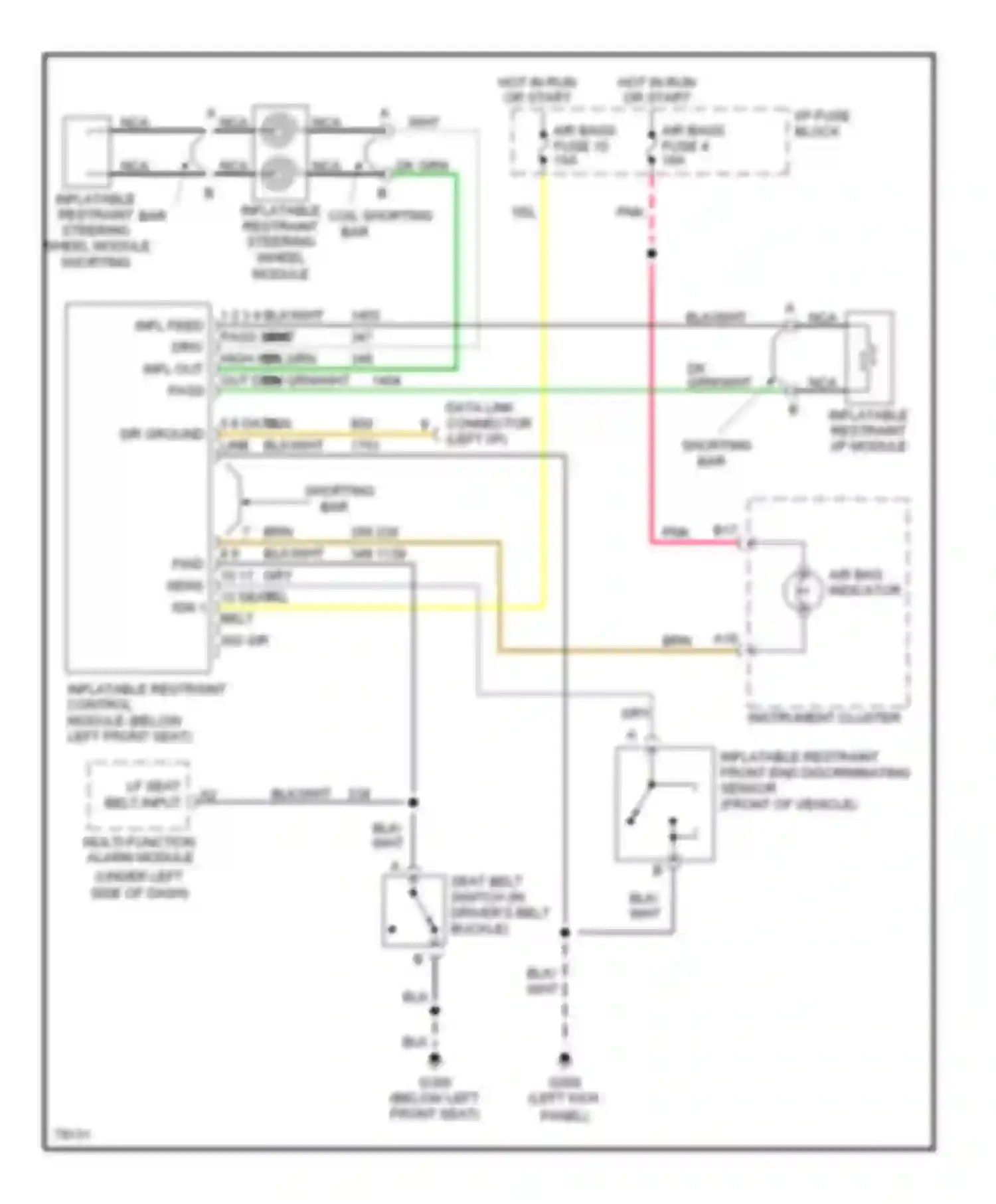 Wiring diagram inflatable restraint steering wheel module coil shorting bar for GMC Vandura G3500  (1985-1996) (1 of 1)