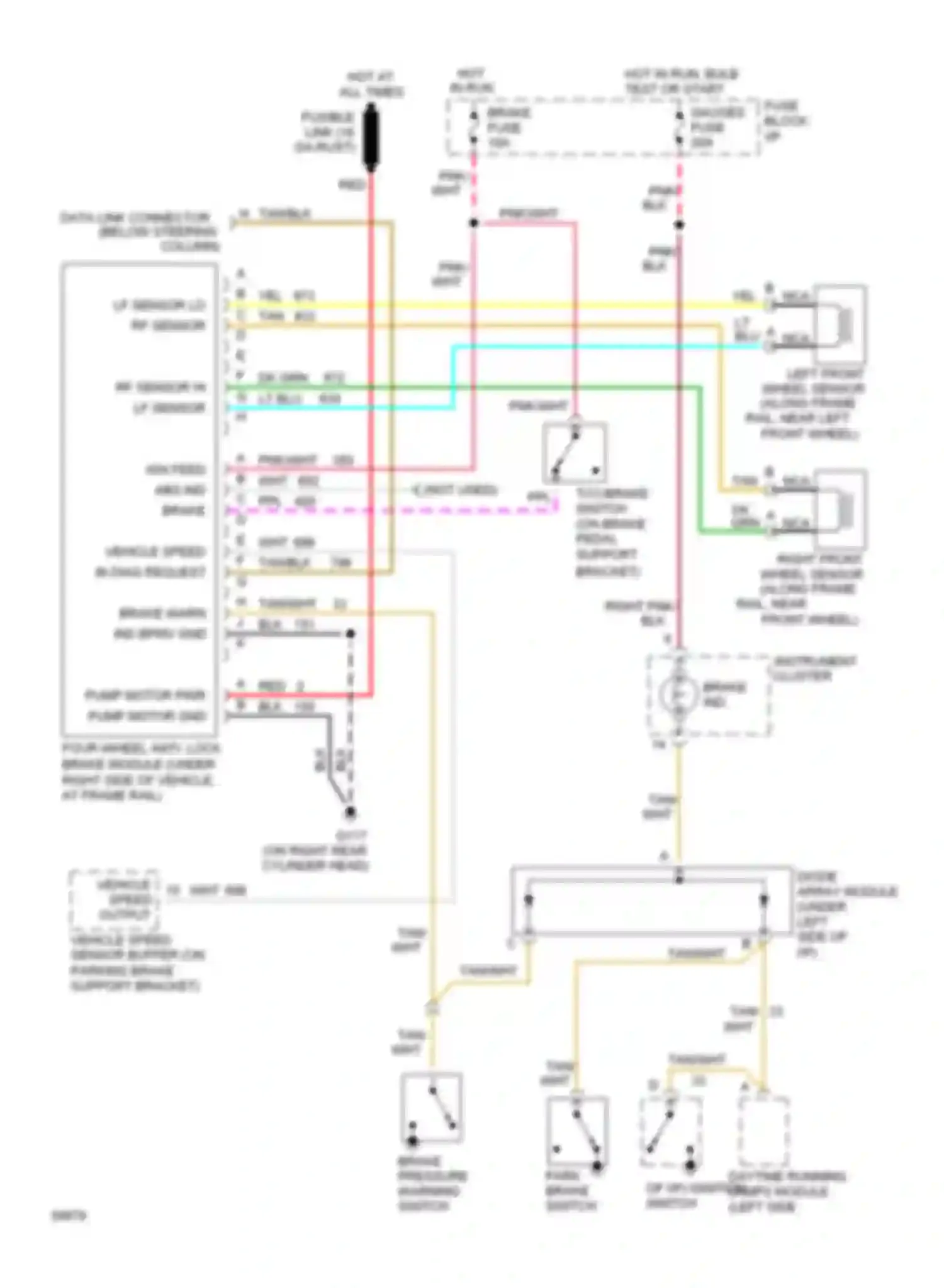 Wiring diagram left front wheel sensor for GMC Vandura G3500  (1985-1996) (1 of 3)