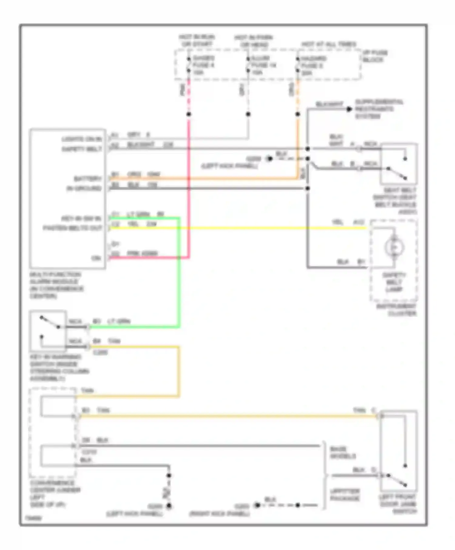 Wiring diagram supplemental restraints system for GMC Vandura G3500  (1985-1996) (2 of 2)