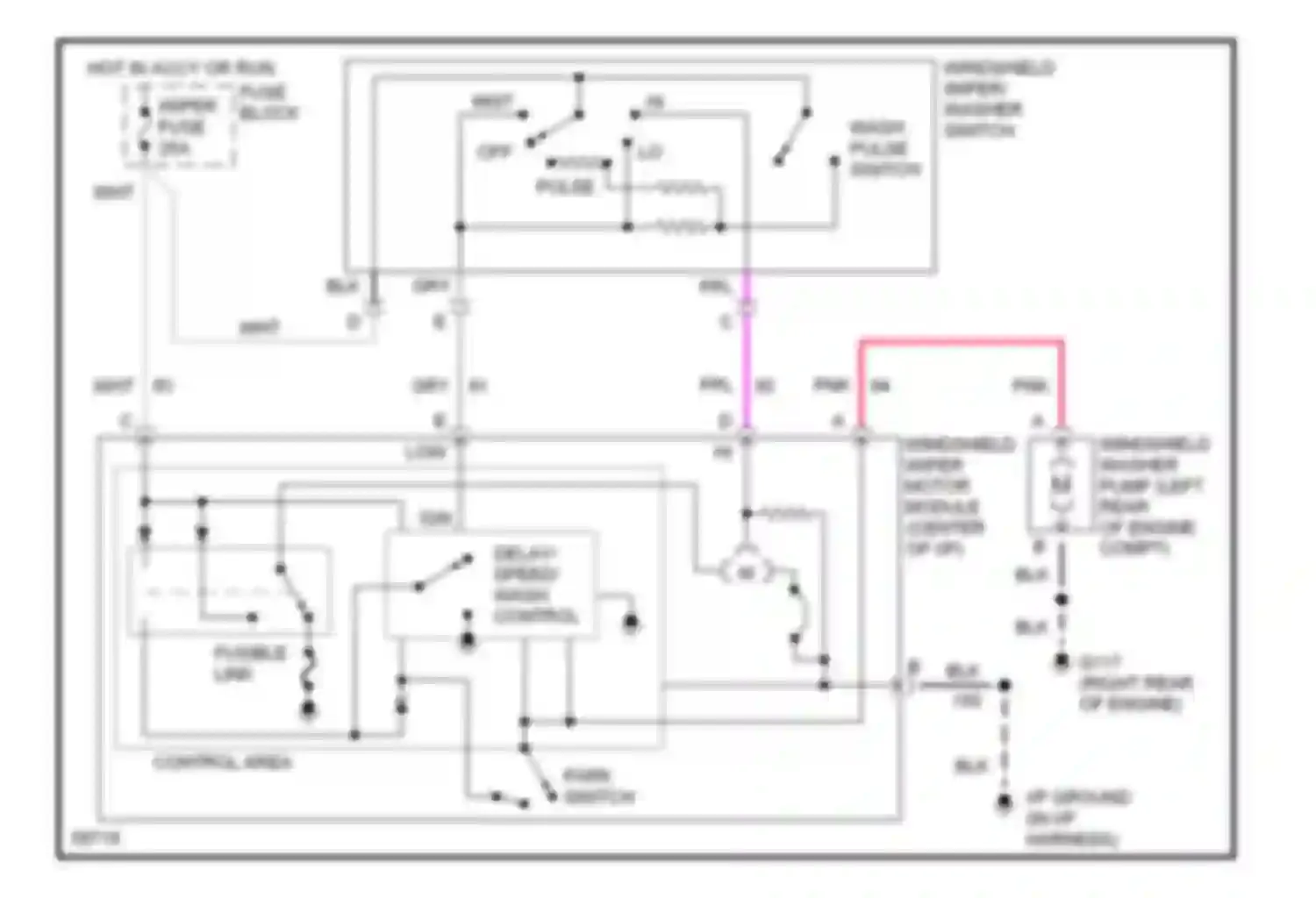 Wiring diagram wash pulse switch for GMC Vandura G3500  (1985-1996) (3 of 4)
