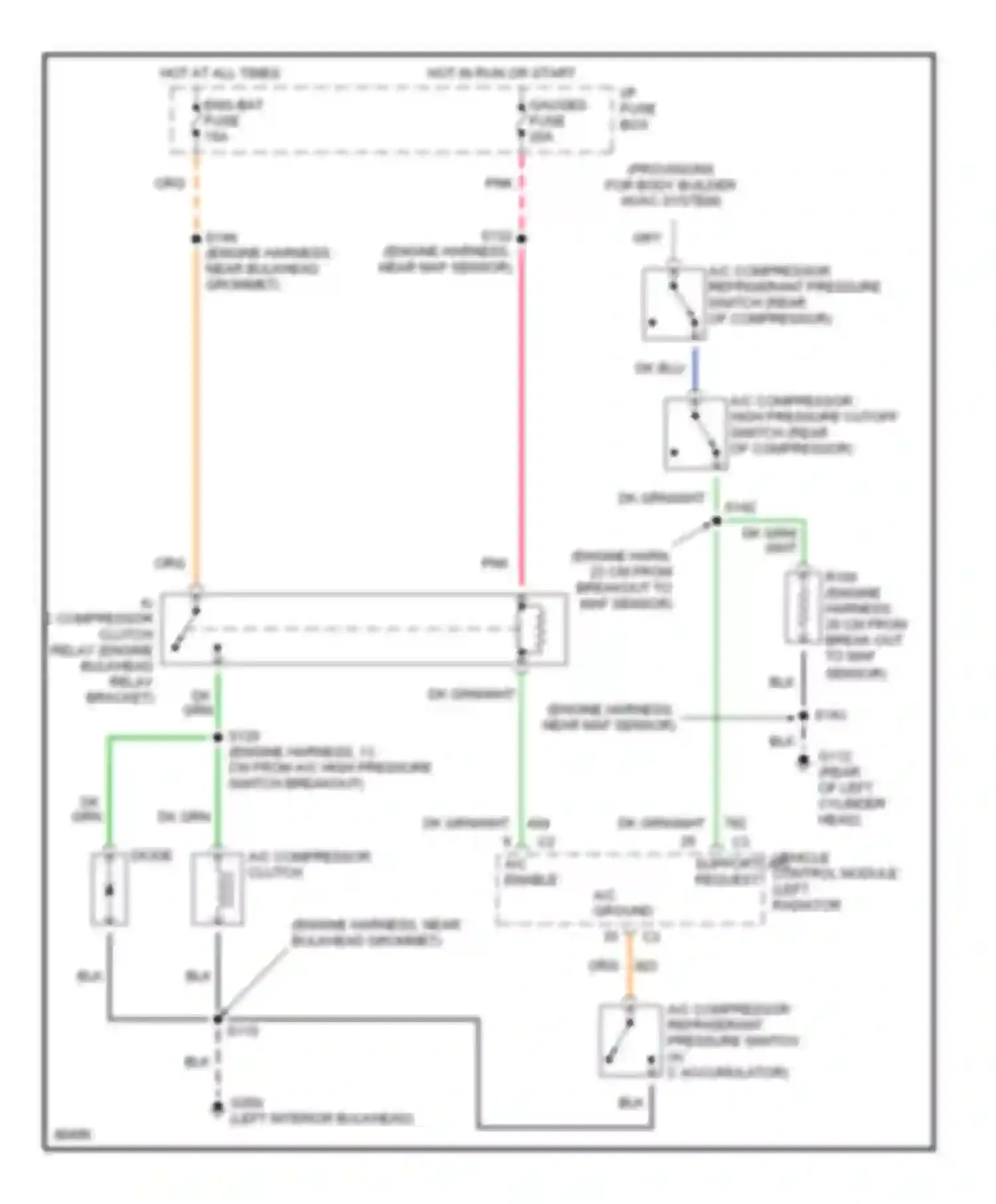 Vandura P3500 GMC  (1985-1997): 5.7l (vin r), air conditioning circuits