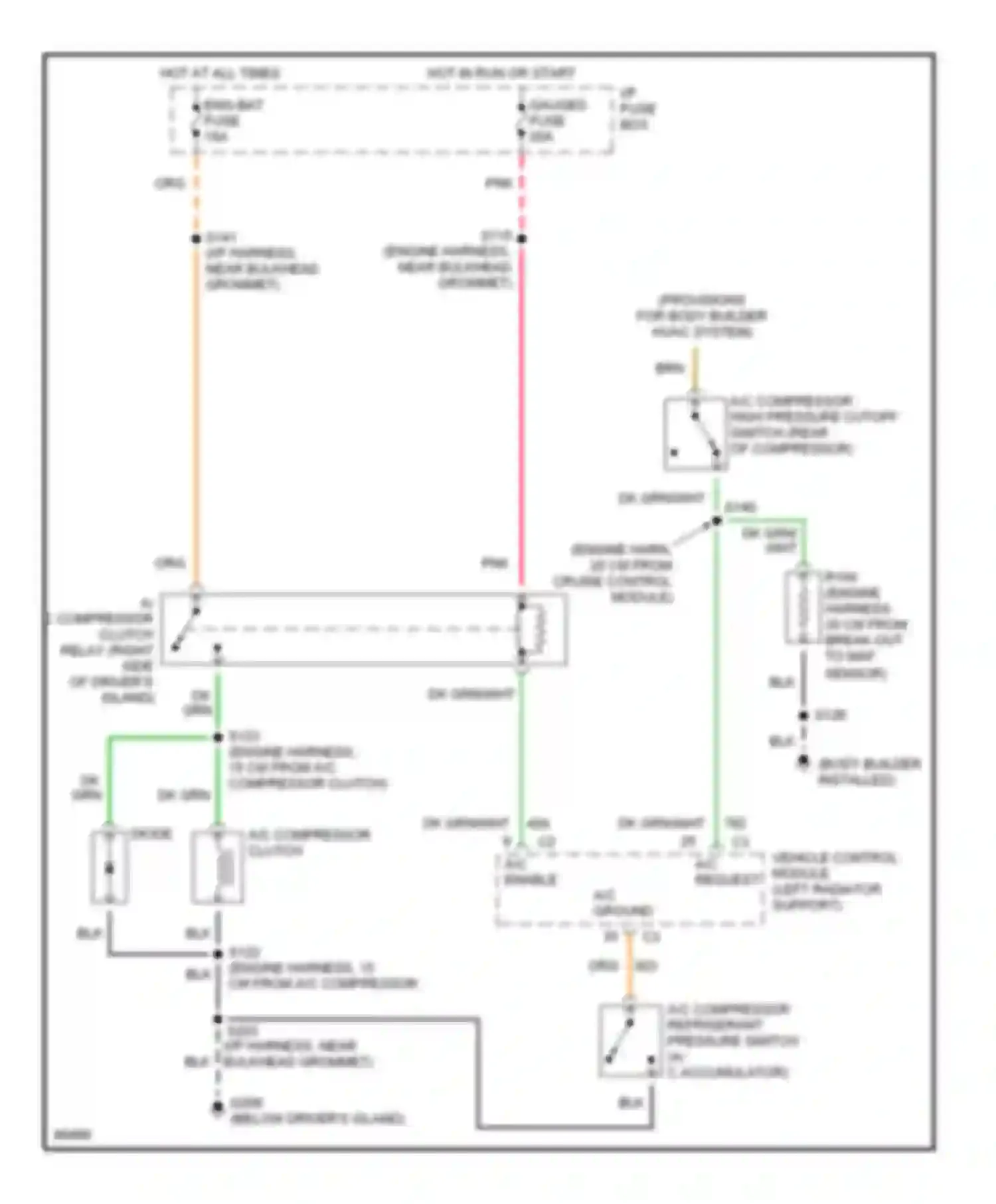 Vandura P3500 GMC  (1985-1997): 7.4l (vin j), air conditioning circuits
