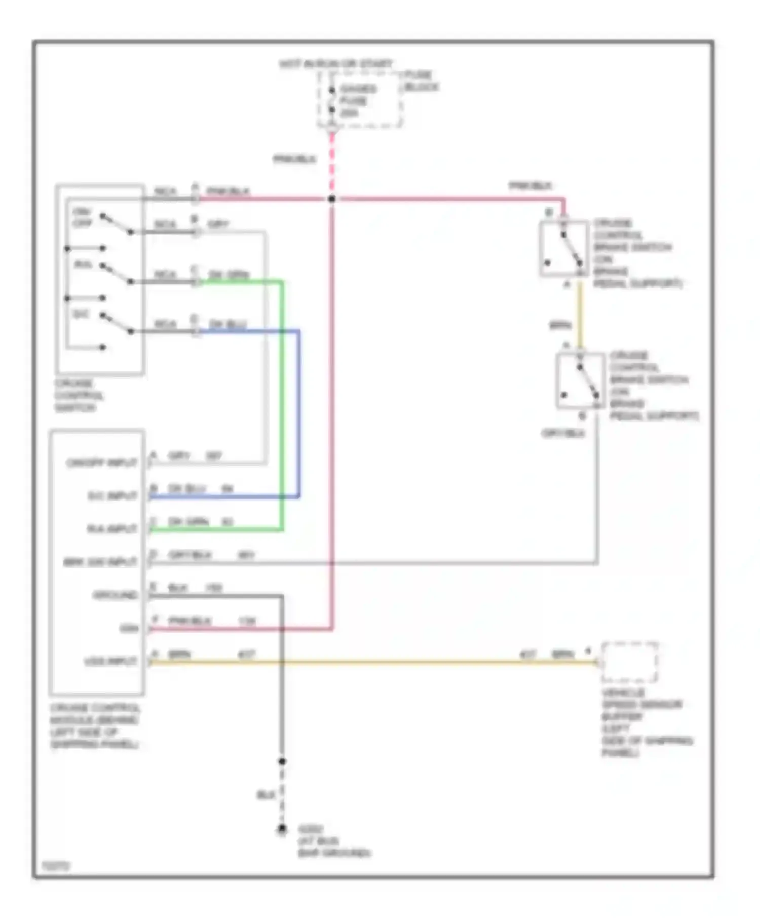 Vandura P3500 GMC  (1985-1997): Cruise control circuit, cutaway chassis
