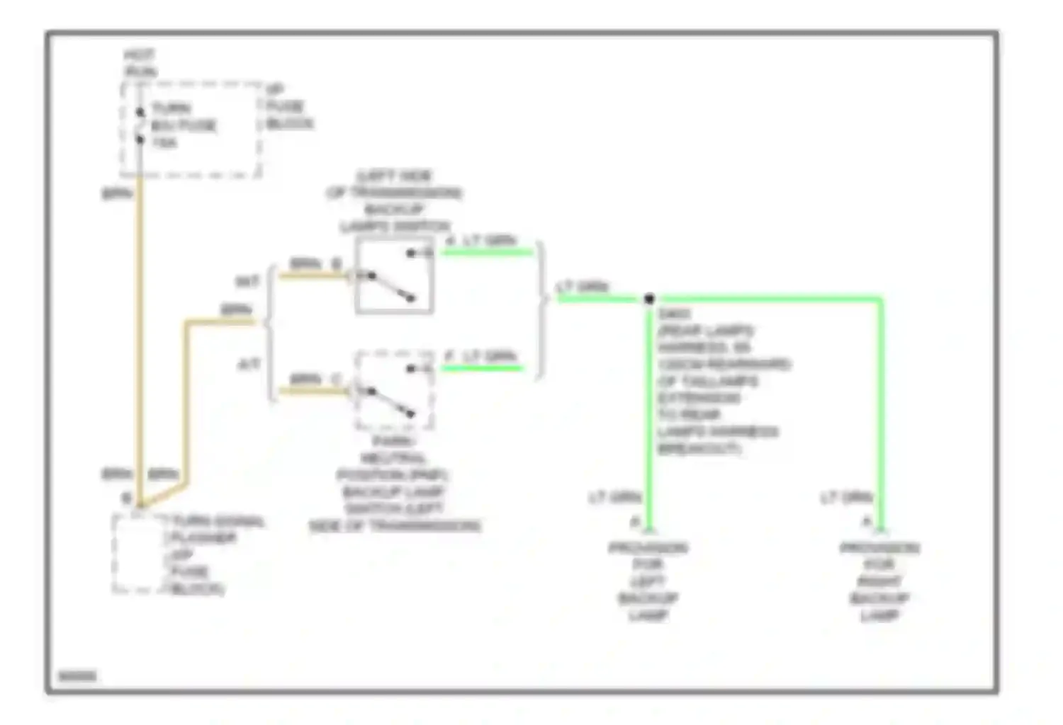 Vandura P3500 GMC  (1985-1997): Back-up lamps circuit, commercial chassis