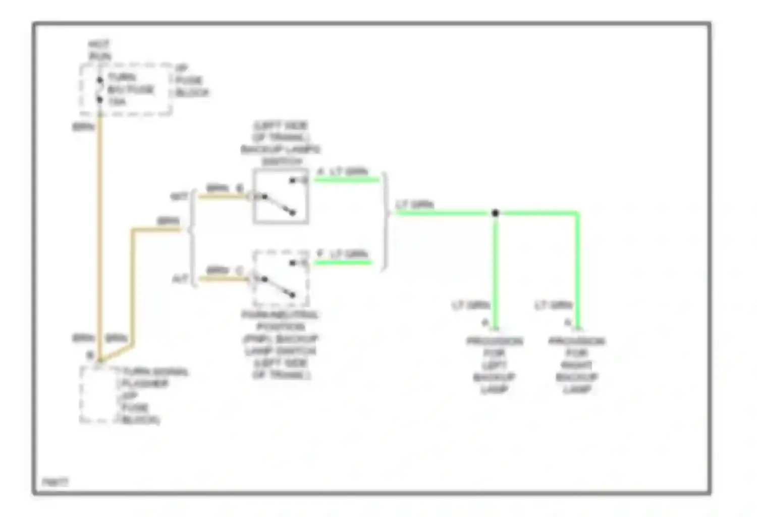 Vandura P3500 GMC  (1985-1997): Backup lamps circuit, commercial chassis