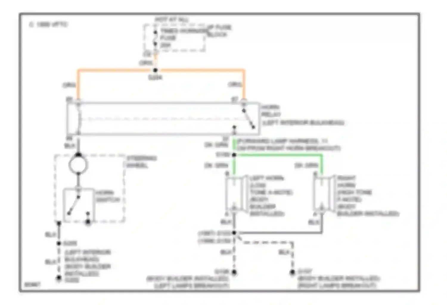 Vandura P3500 GMC  (1985-1997): Horn circuit, commercial chassis