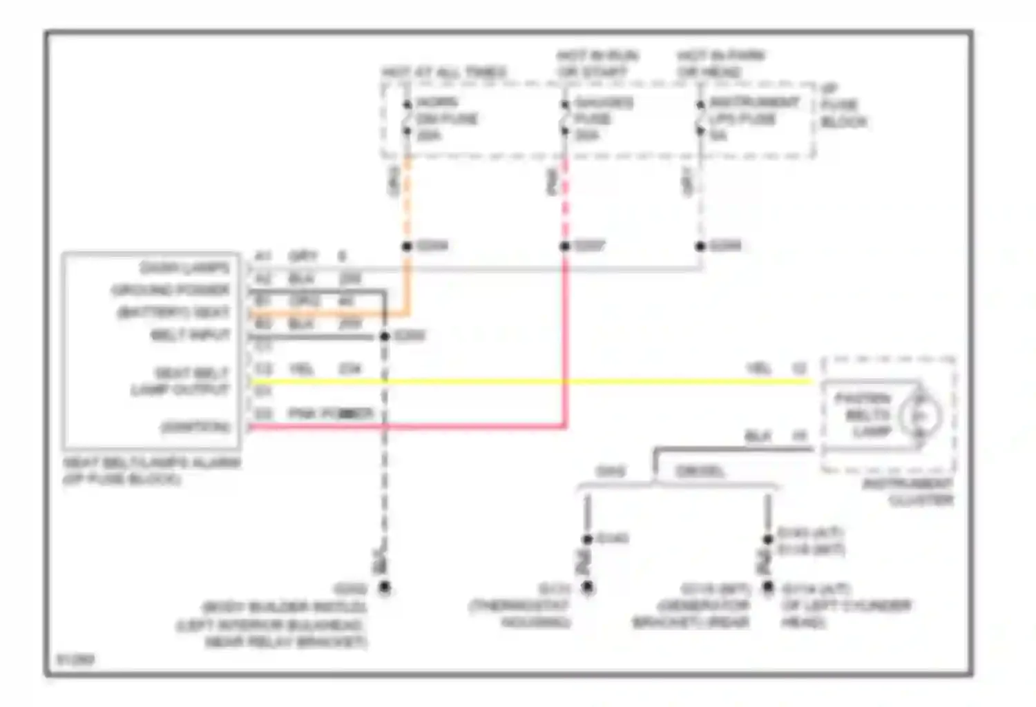 Vandura P3500 GMC  (1985-1997): Warning system circuits, commercial chassis