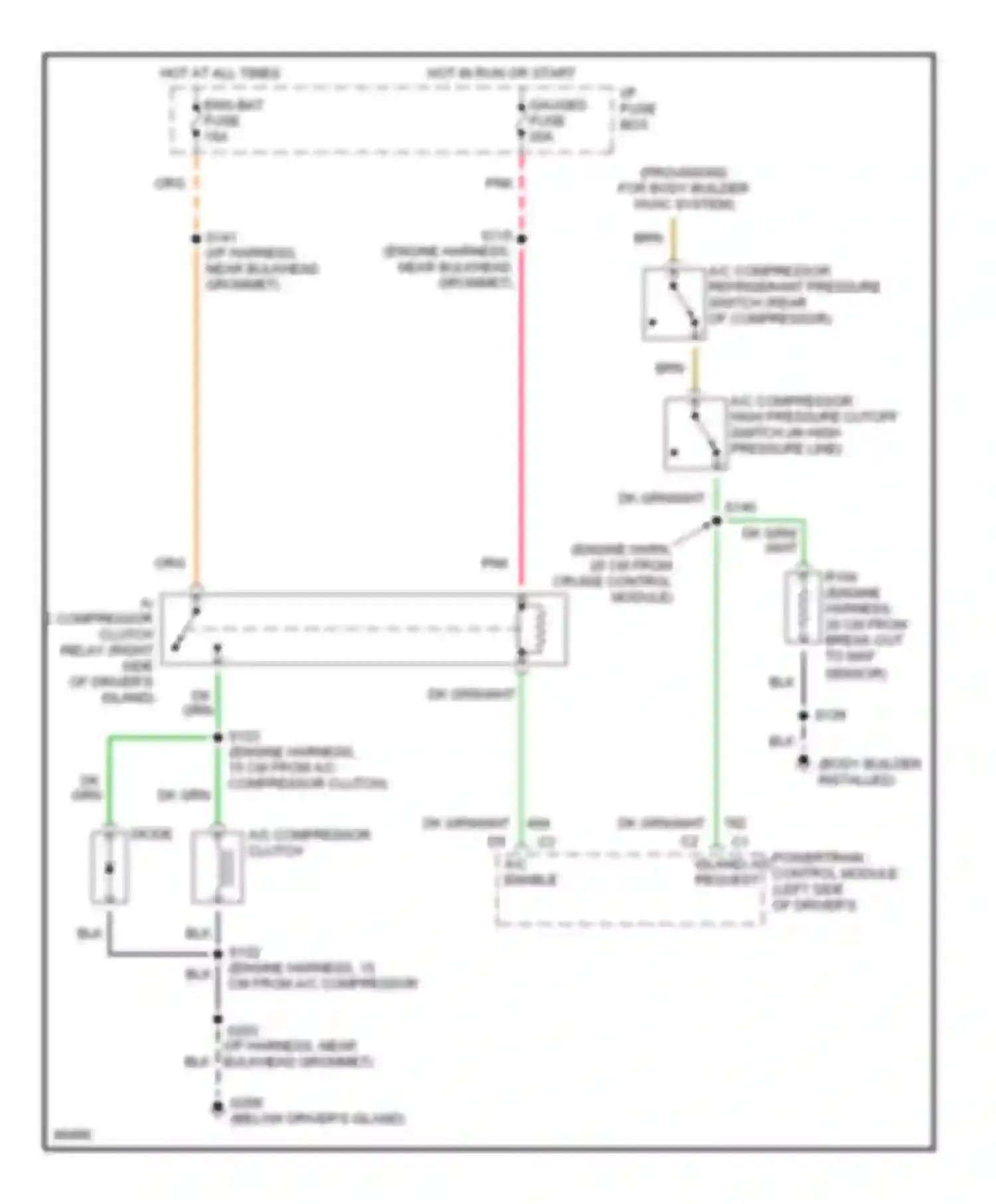Wiring diagram (engine harness, 15 cm from a/c compressor for GMC Vandura P3500  (1985-1997) (1 of 2)