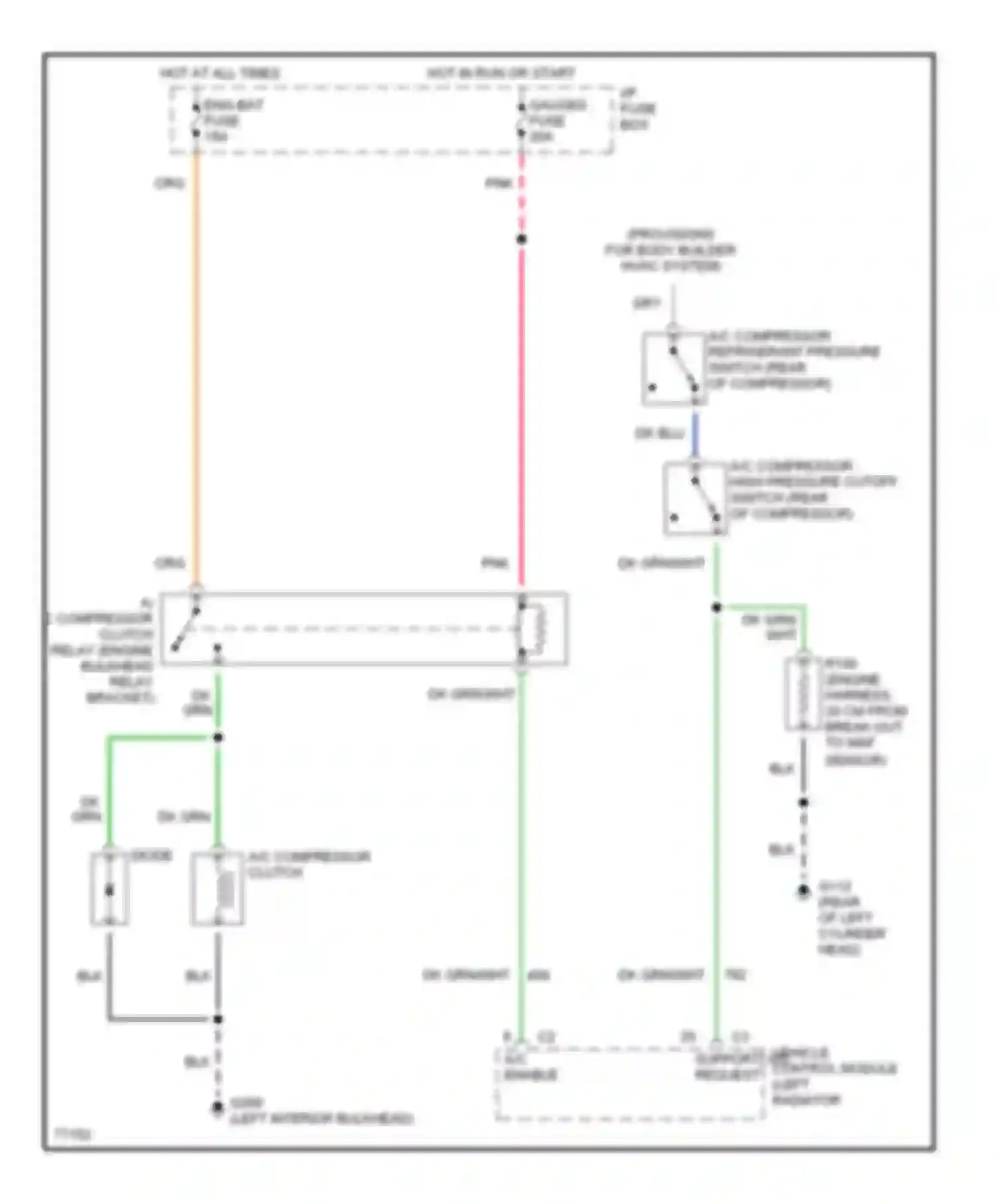 Wiring diagram i/p fuse box for GMC Vandura P3500  (1985-1997) (1 of 16)