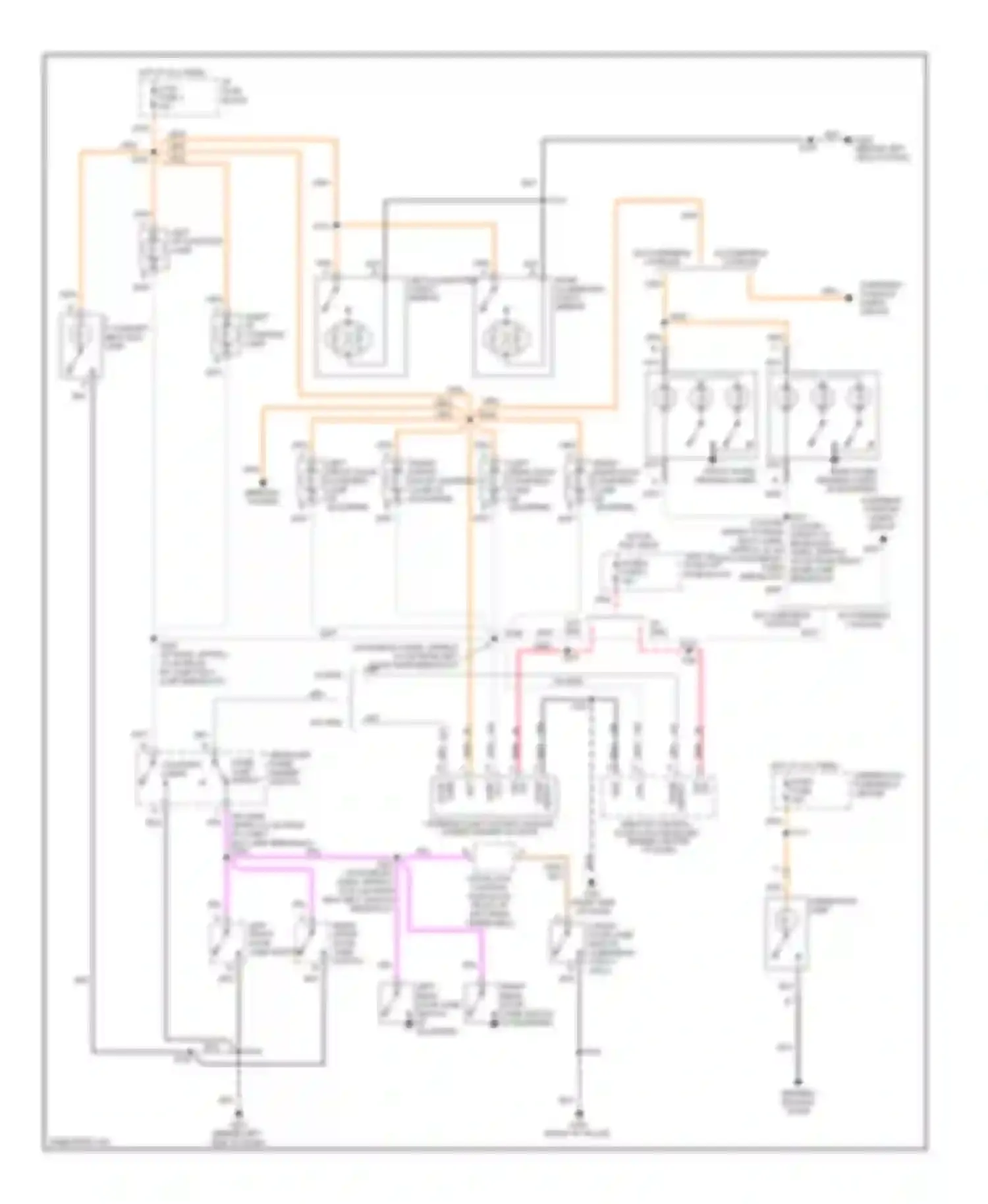 Yukon Denali GMC  (2000-2000): Courtesy lamps circuit, base