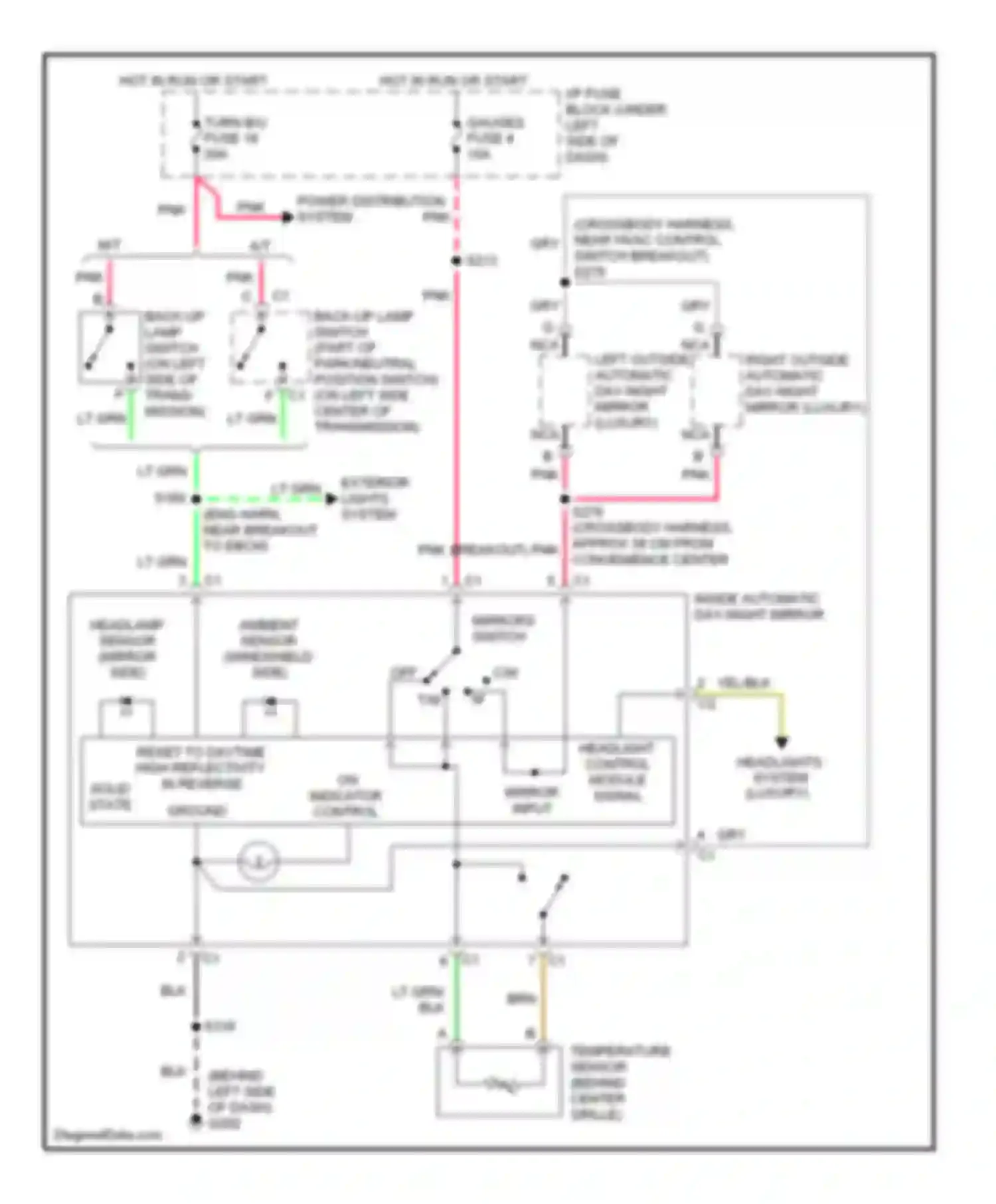 Yukon Denali GMC  (2000-2000): Electrochromic mirror circuit