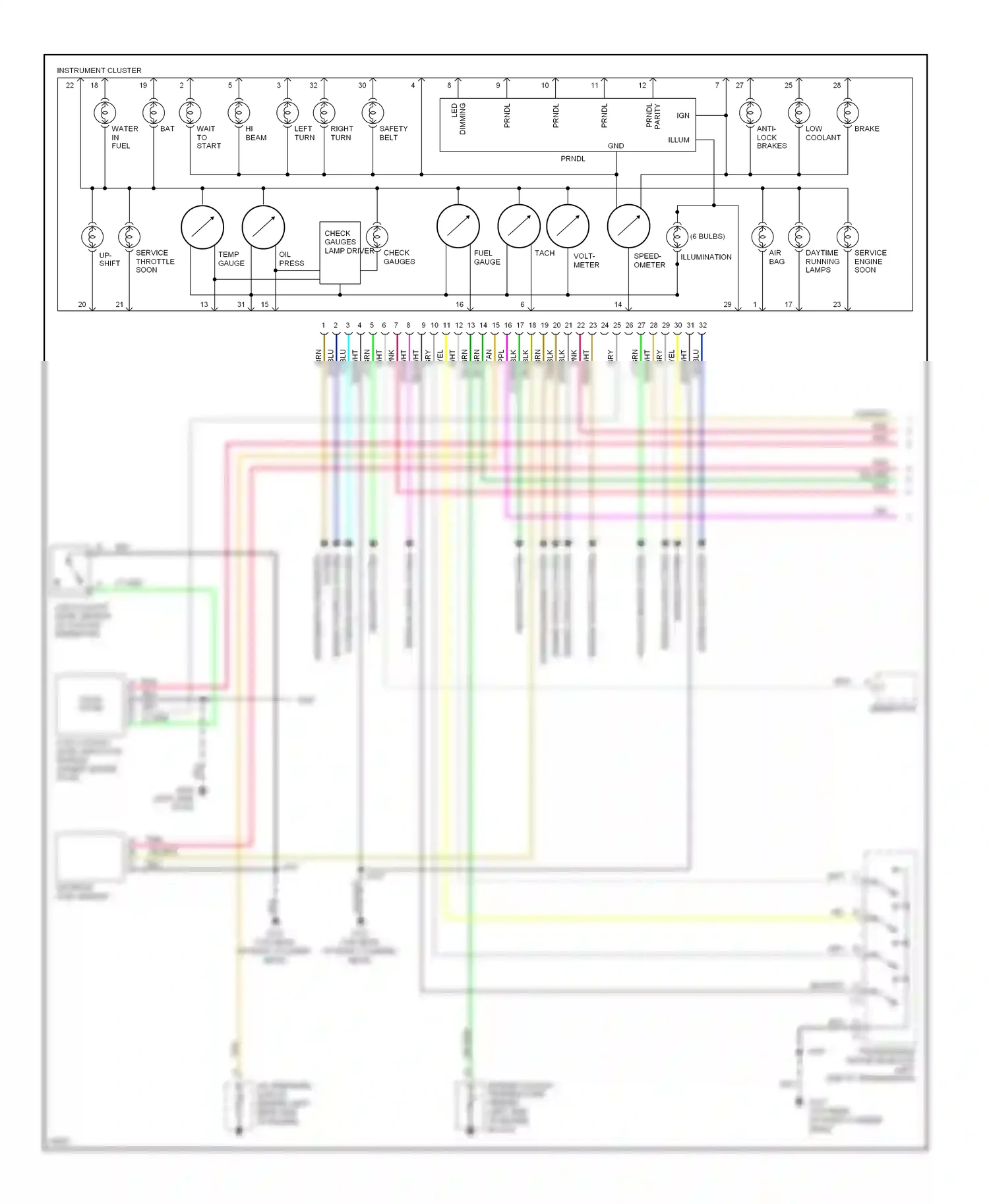 GMC Yukon I (1991-1999) engine controls system wiring diagram  (1 of 1)