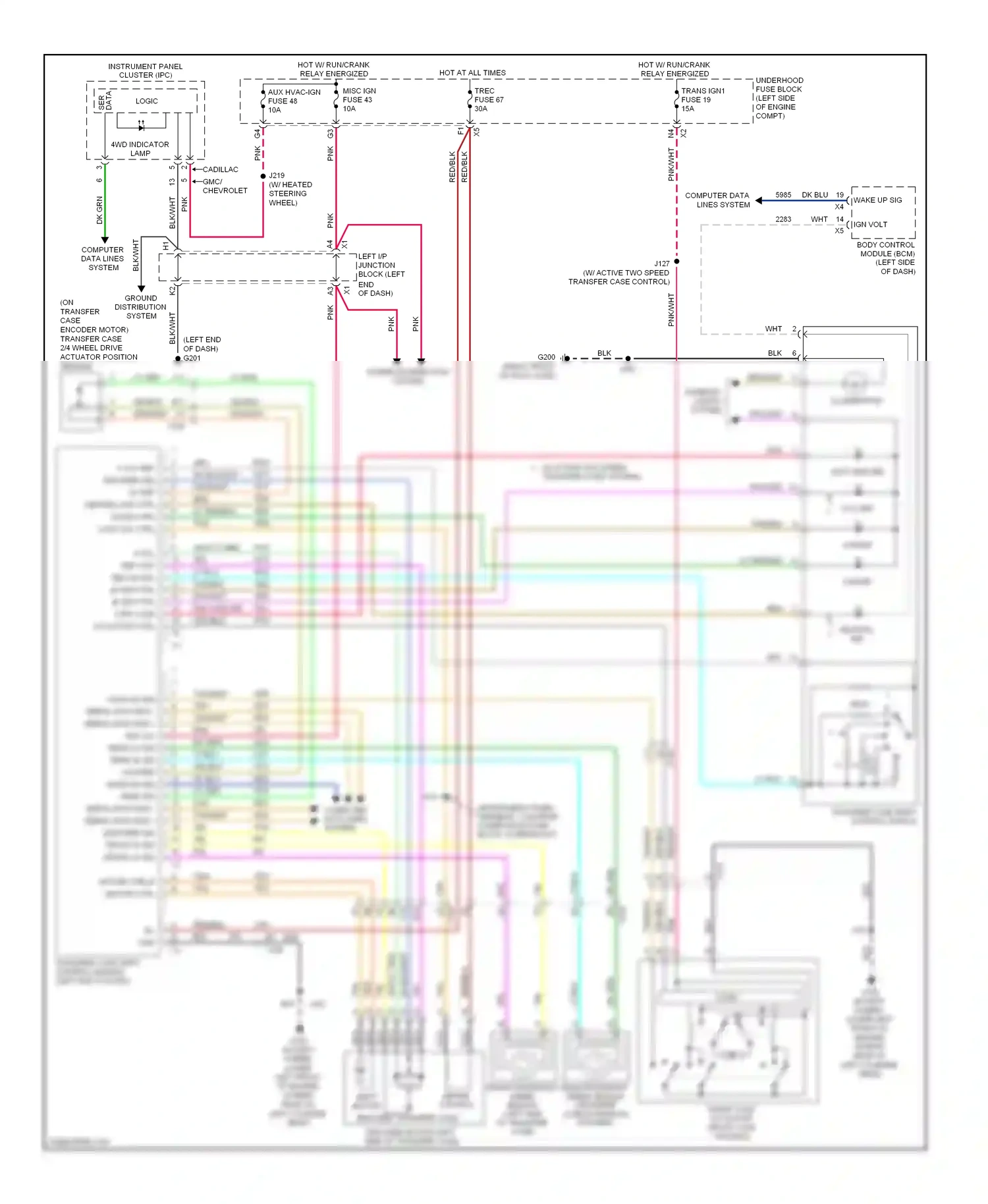 GMC Yukon III (2006-2014) encoder transfer case encoder motor (left side of transfer case) wiring diagram  (1 of 5)