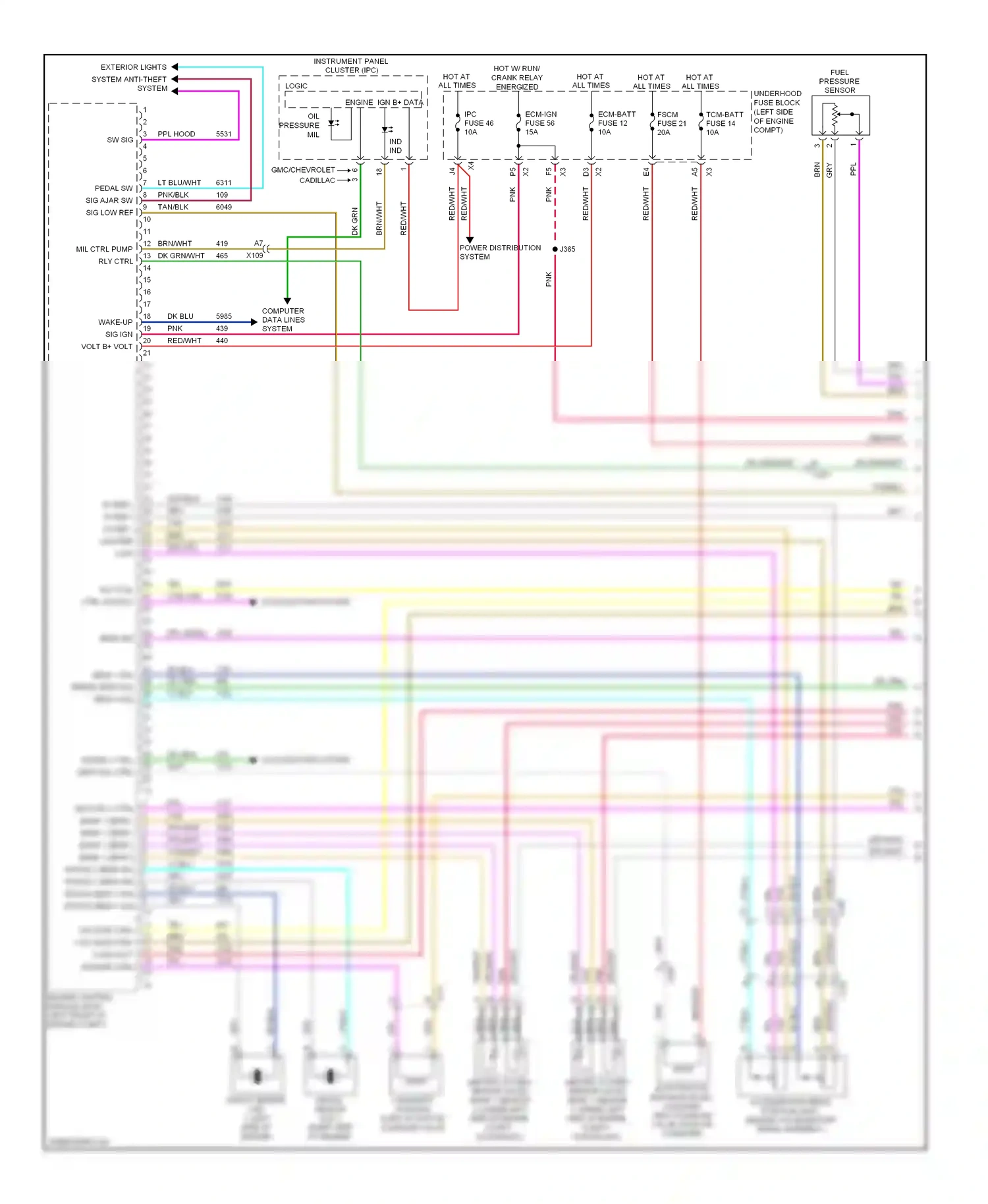 GMC Yukon III (2006-2014) engine control module (ecm) (left front of engine compt) wiring diagram  (5 of 8)