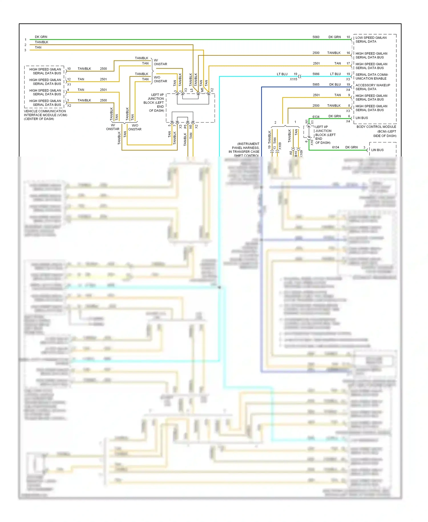 GMC Yukon III (2006-2014) serial data communication enable wiring diagram  (1 of 2)