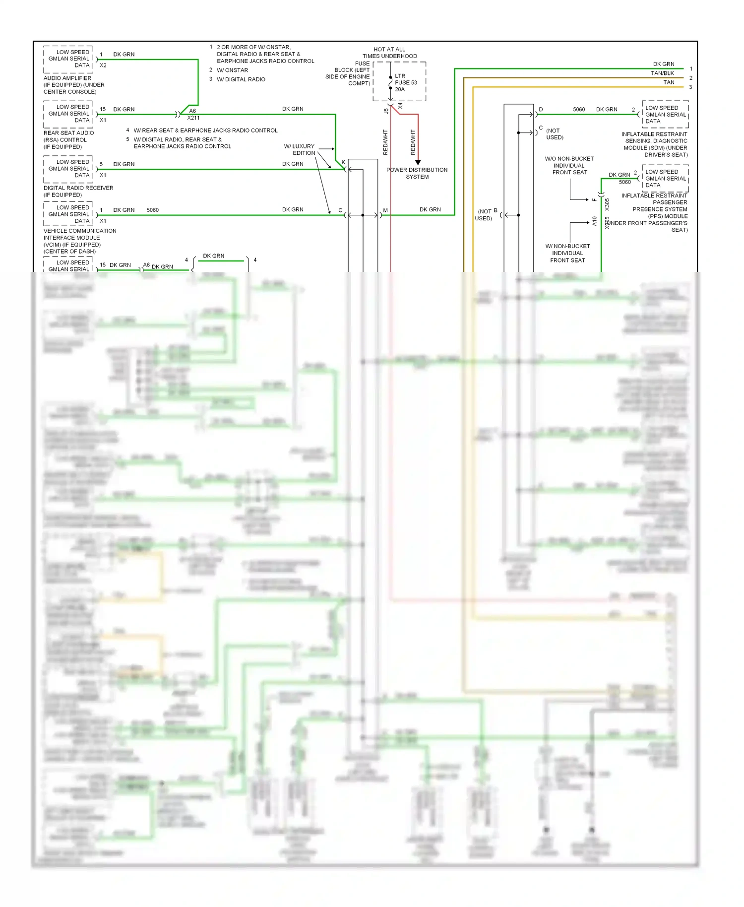 GMC Yukon III (2006-2014) serial data wiring diagram  (1 of 20)