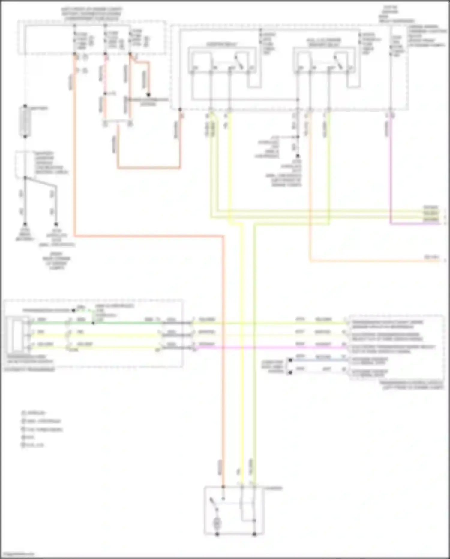 Wiring diagram electronic transmission range select out of park switch signal for GMC Yukon V (2020-2024) (1 of 1)