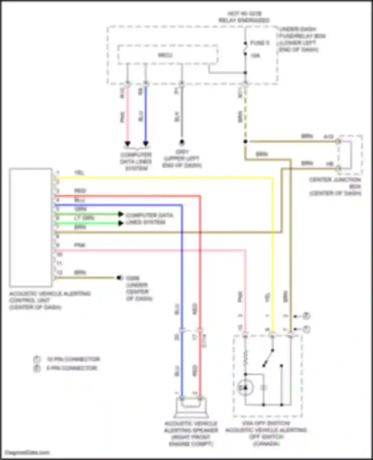 Accord Honda IX facelift (2014-2019): Wiring diagram engine performance 2.0l hybrid, virtual engine sound system circuit