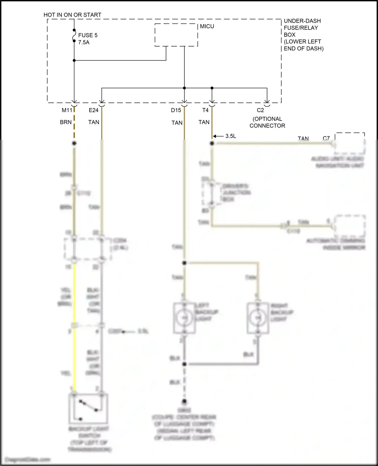 Wiring diagram automatic dimming inside mirror for Honda Accord IX facelift (2014-2019) (6 of 10)