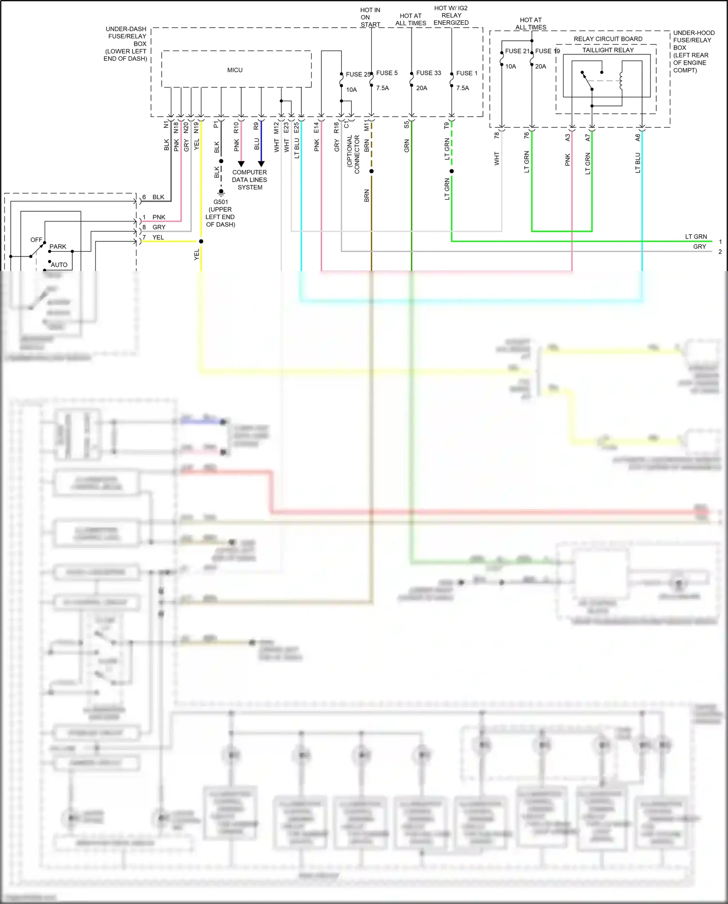 Wiring diagram combination light switch for Honda Accord IX facelift (2014-2019) (7 of 12)