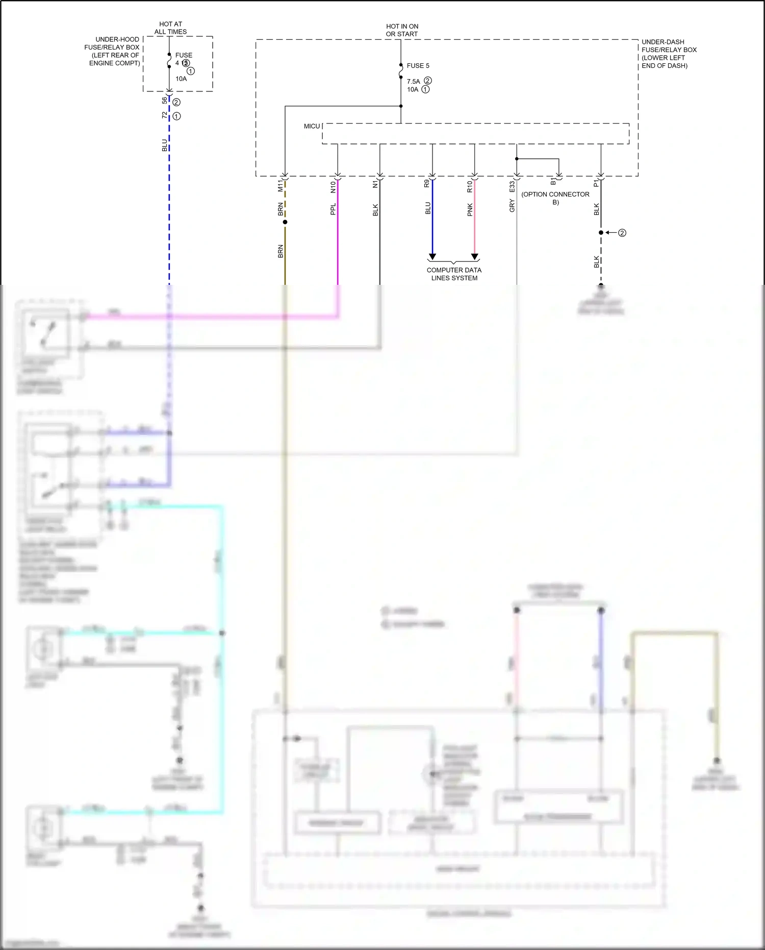 Wiring diagram combination light switch for Honda Accord IX facelift (2014-2019) (3 of 12)