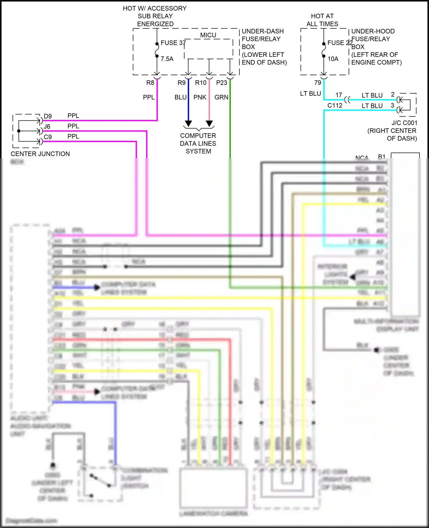 Wiring diagram combination light switch for Honda Accord IX facelift (2014-2019) (9 of 12)