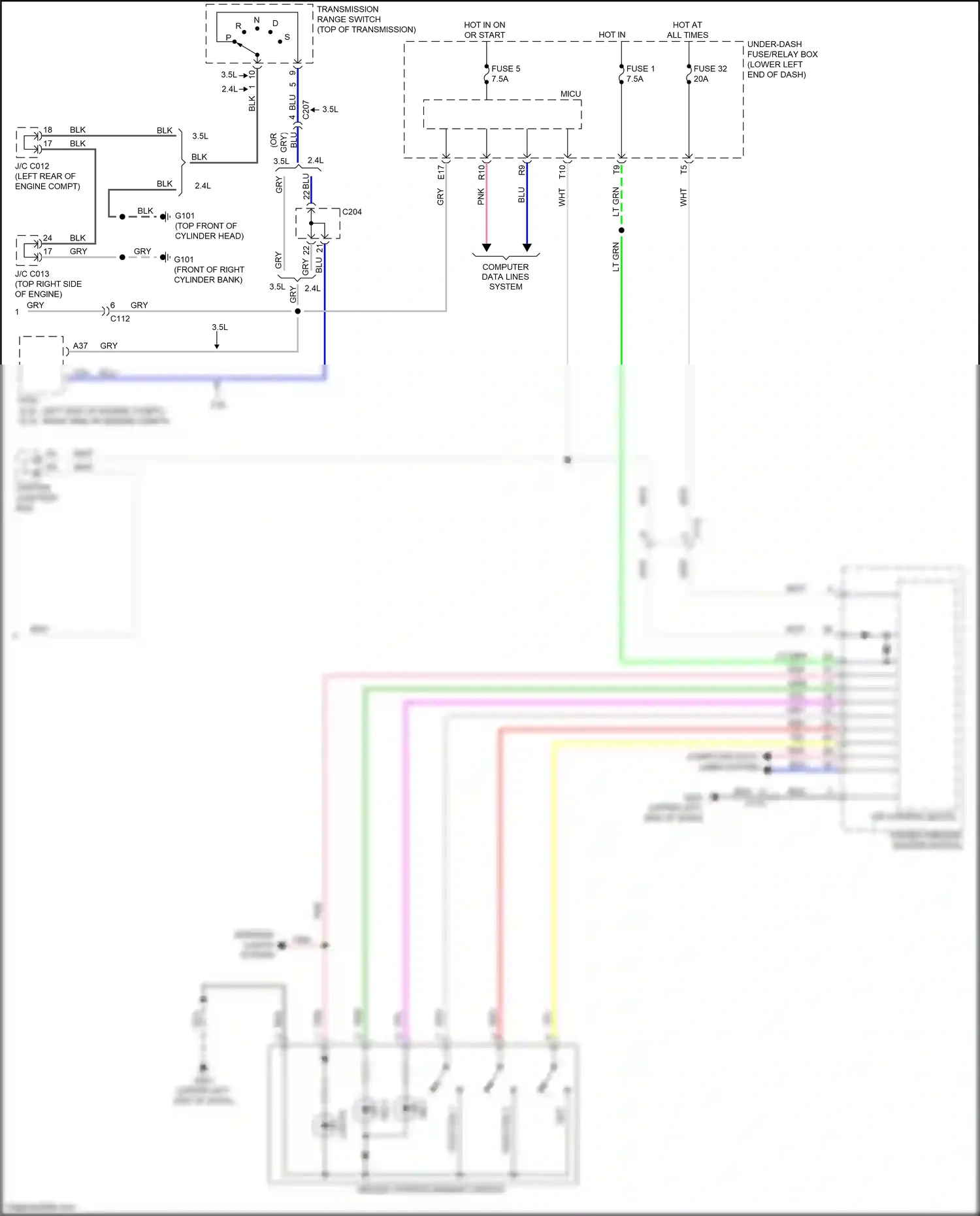 Wiring diagram computer data lines system for Honda Accord IX facelift (2014-2019) (36 of 124)