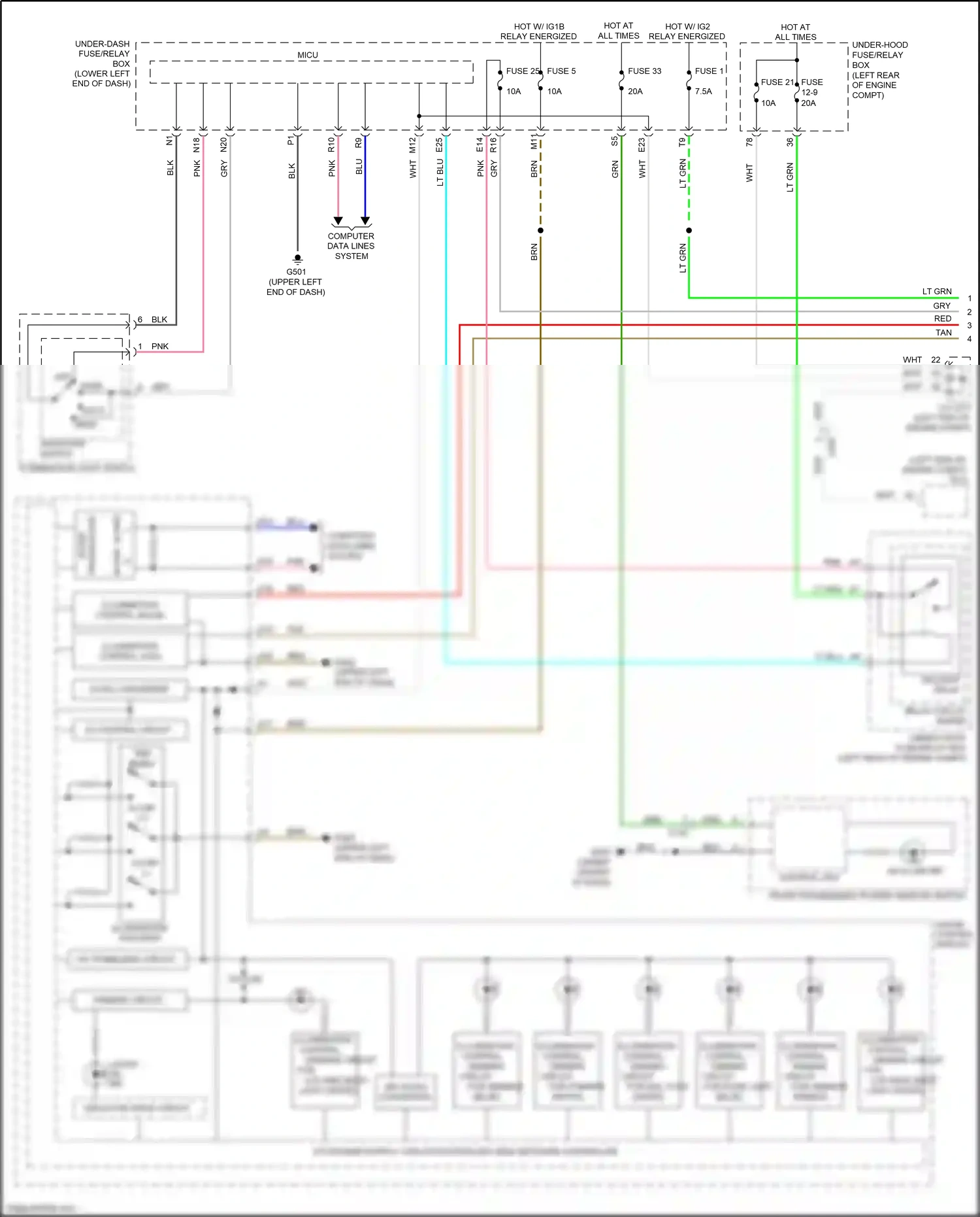 Wiring diagram control unit) for Honda Accord IX facelift (2014-2019) (12 of 17)