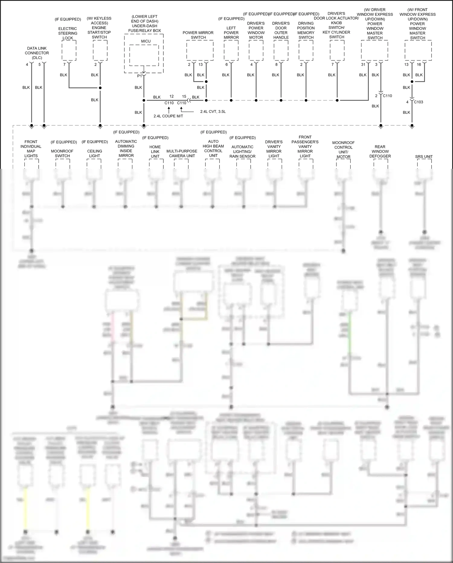 Wiring diagram driving position memory switch for Honda Accord IX facelift (2014-2019) (1 of 7)
